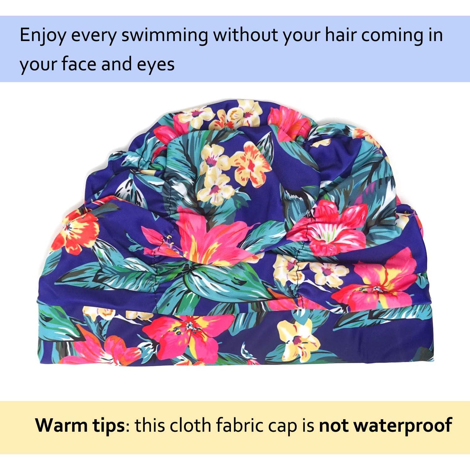 Gorro de natación plisado Honbay para cabello largo - Canna