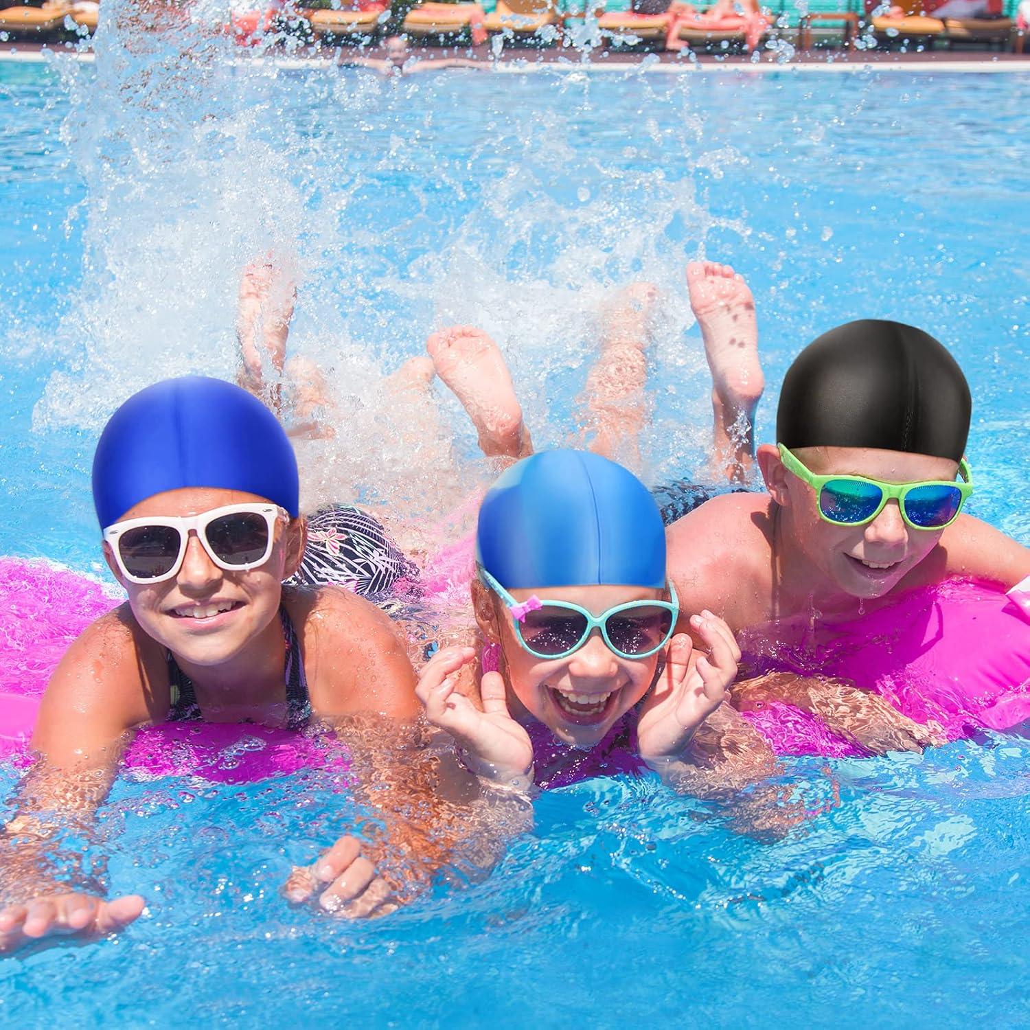 3 Gorros de Natación Silicona Janmercy para Niños y Adultos