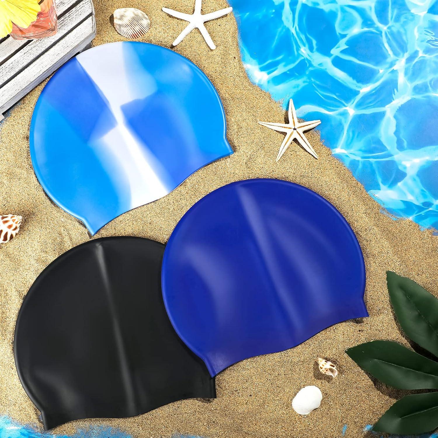 3 Gorros de Natación Silicona Janmercy para Niños y Adultos