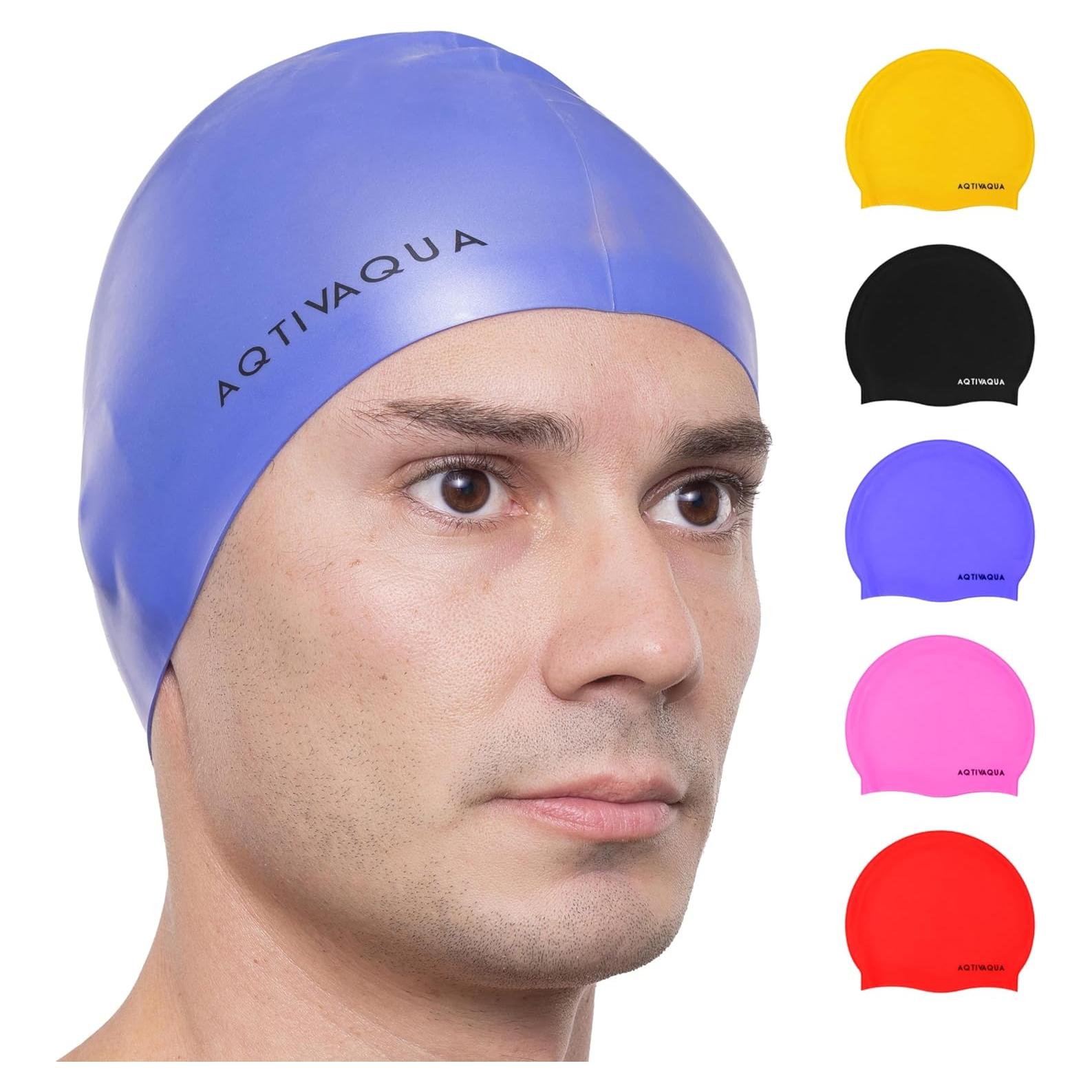 Gorro de Natación AqtivAqua de Silicona Azul Unisex