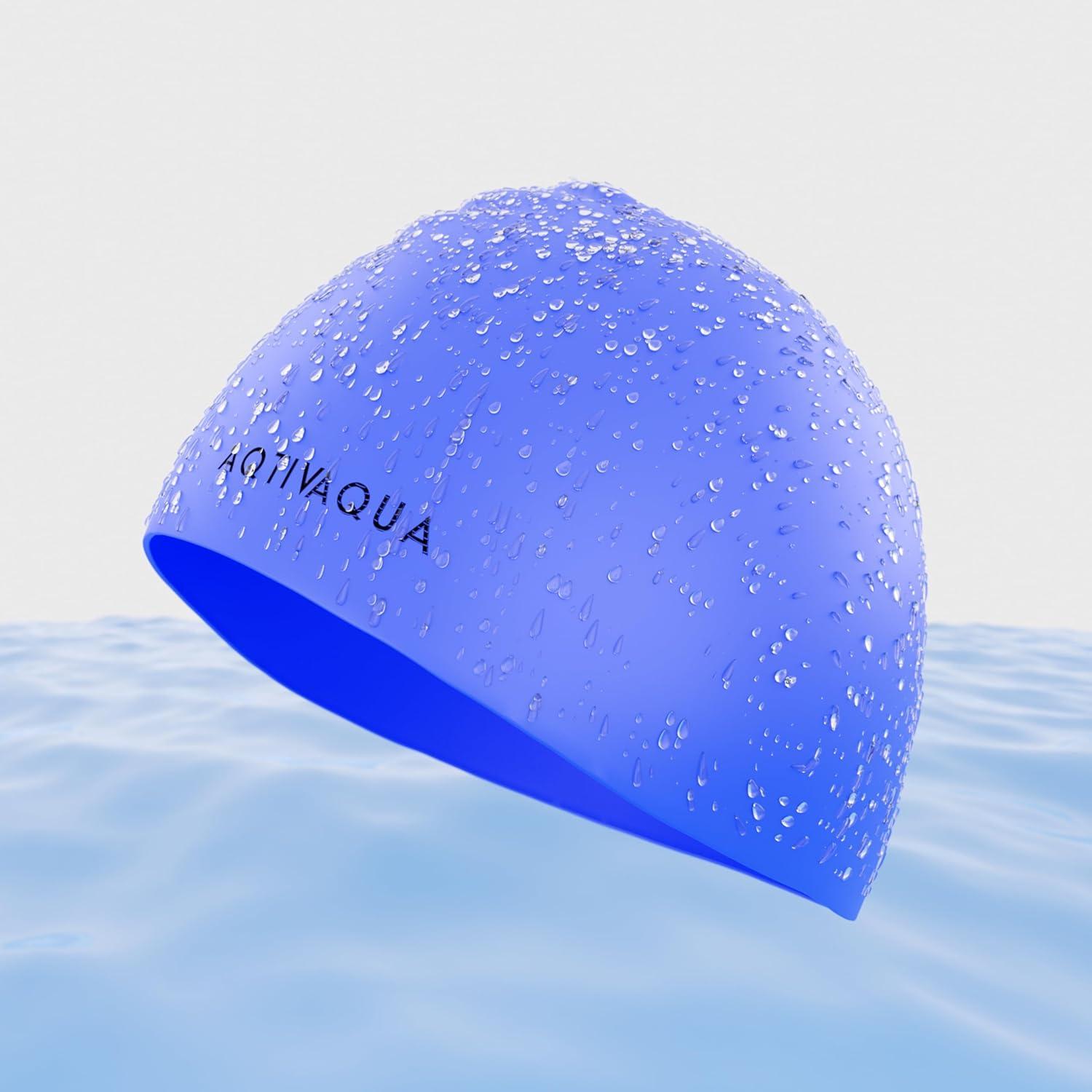 Gorro de Natación AqtivAqua de Silicona Azul Unisex
