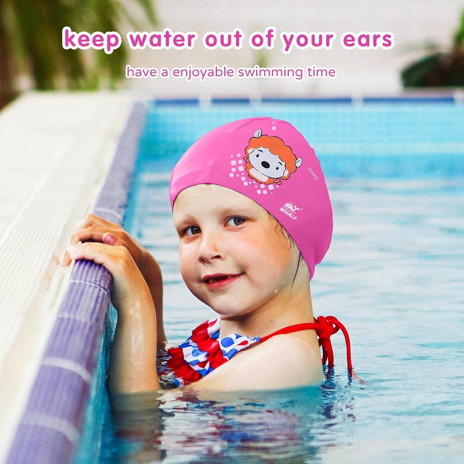 Gorro de natación Ballena para niños 3-9 años silicona rosa