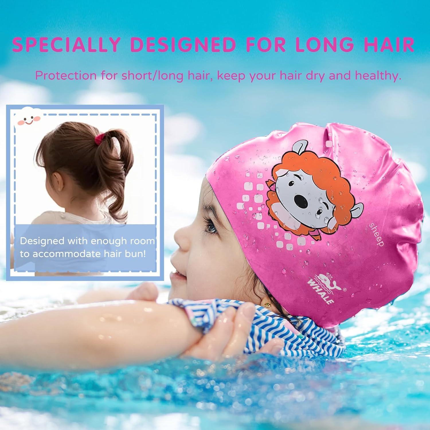 Gorro de natación Ballena para niños 3-9 años silicona rosa