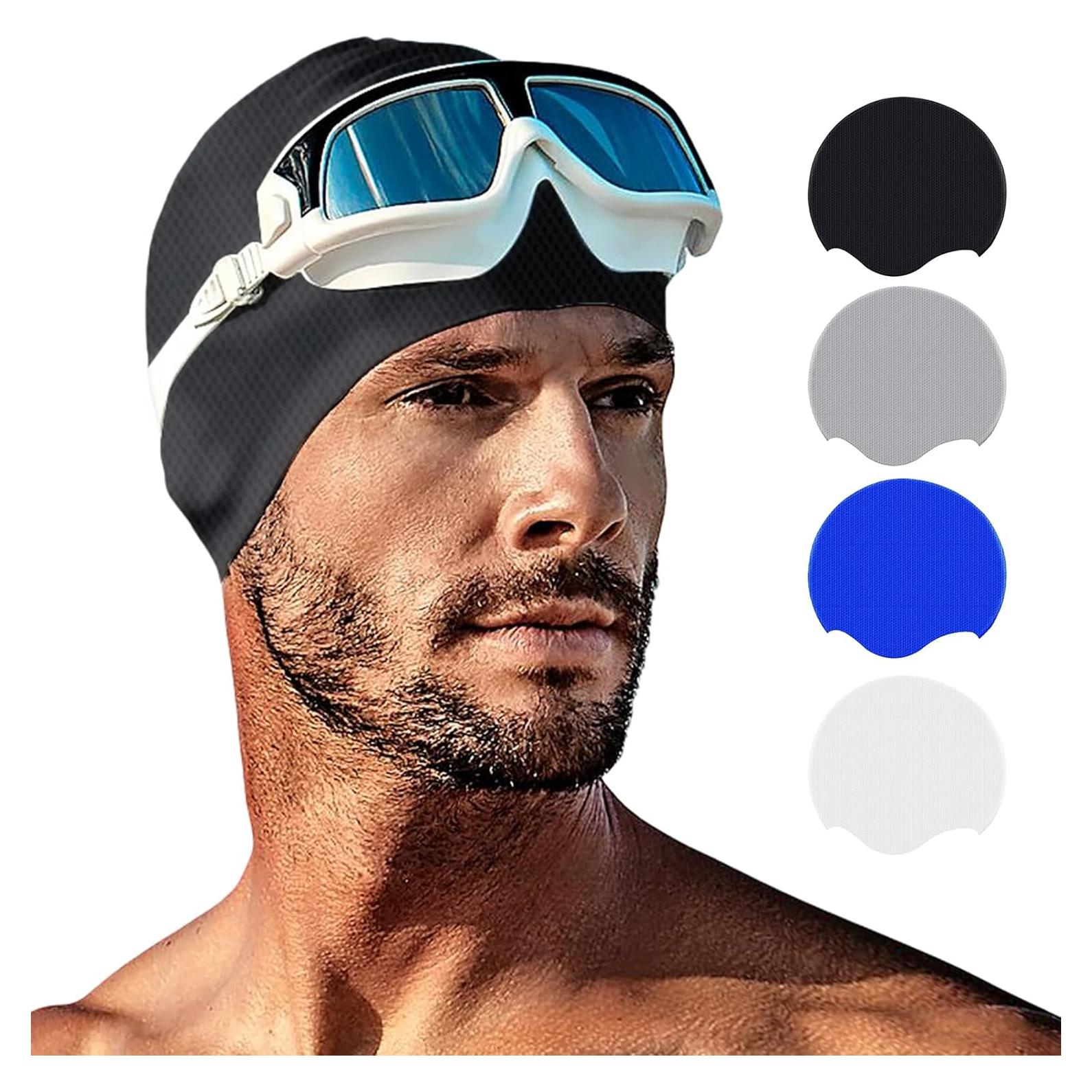 Gorro de natación de silicona Tripsky unisex - Talla única, negro