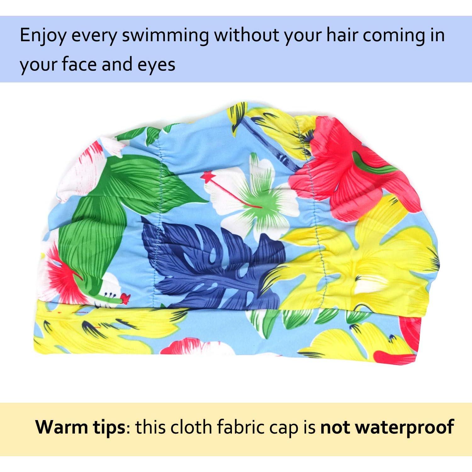 Gorro de natación plisado Honbay para cabello largo - Monstera