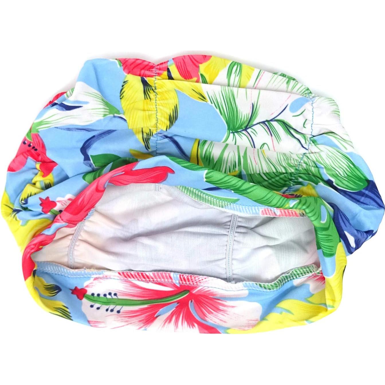 Gorro de natación plisado Honbay para cabello largo - Monstera