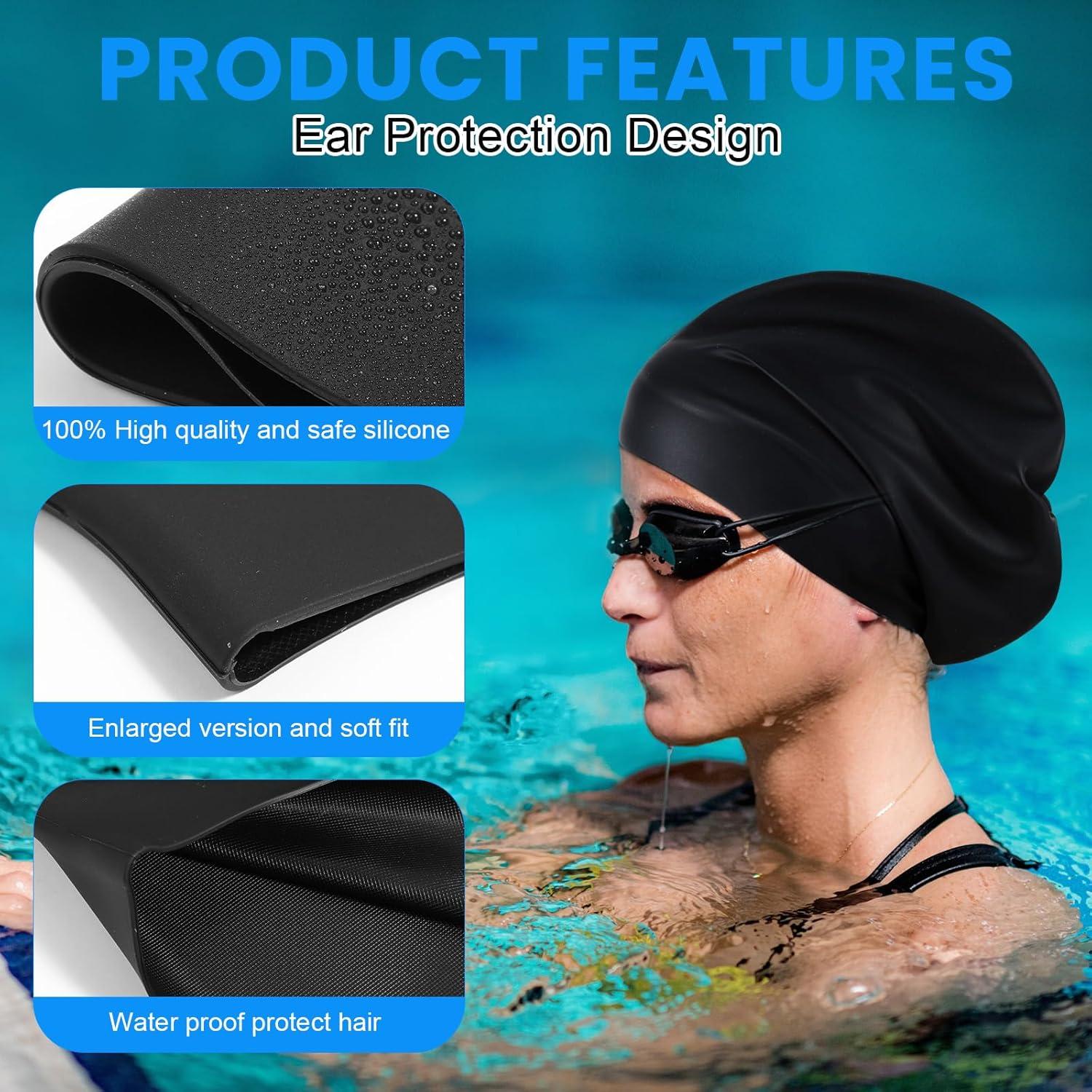 Gorro de Natación Silicona Prasacco SDWFVD para Cabello Largo