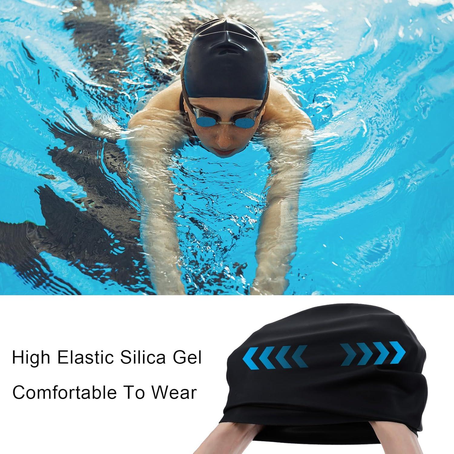 Gorro de Natación Silicona Prasacco SDWFVD para Cabello Largo