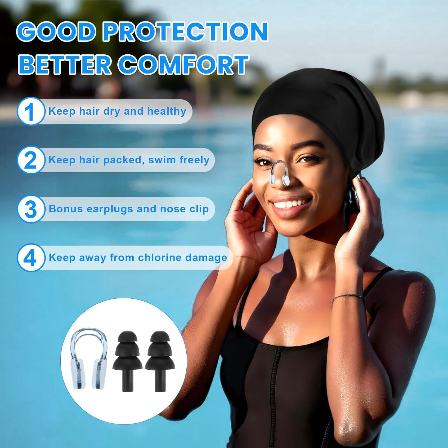 Gorro de Natación Silicona Prasacco SDWFVD para Cabello Largo