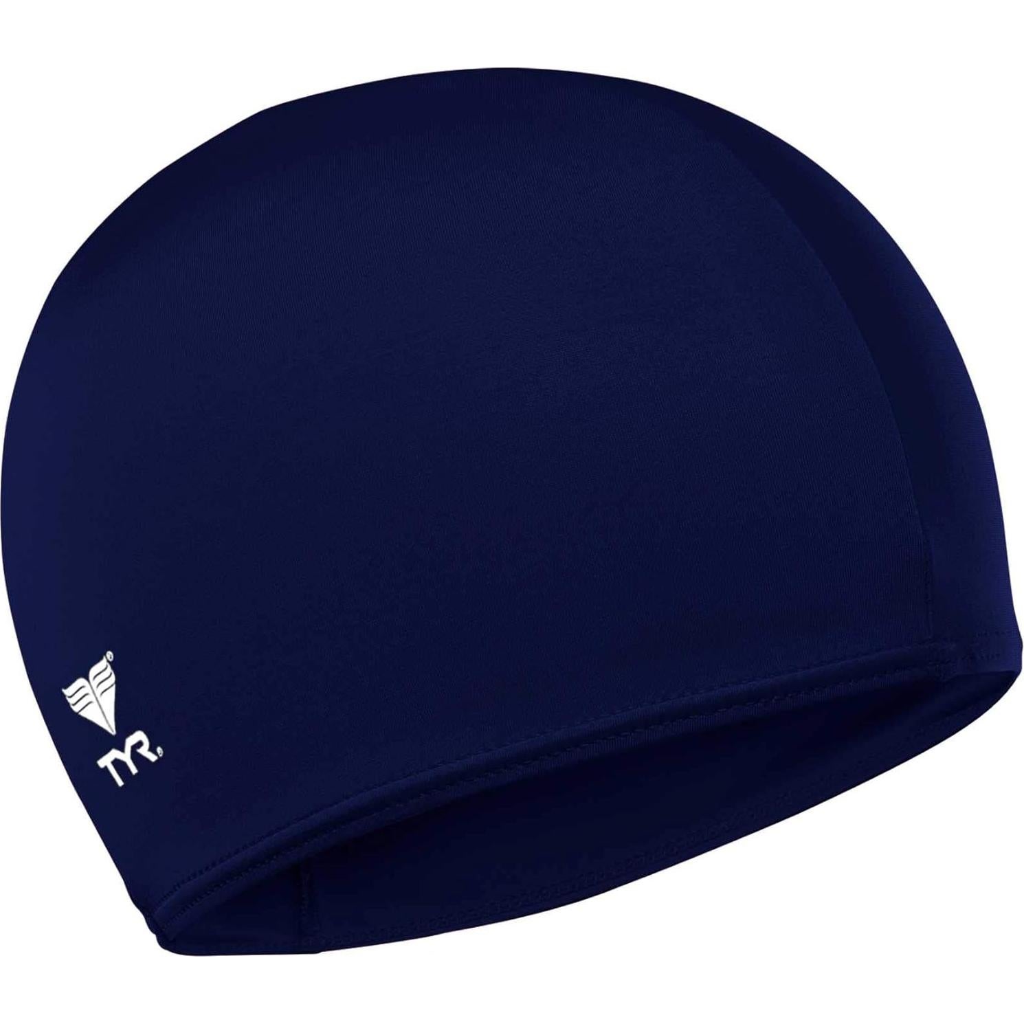 Gorro de Natación TYR de Lycra Unisex Negro y Azul