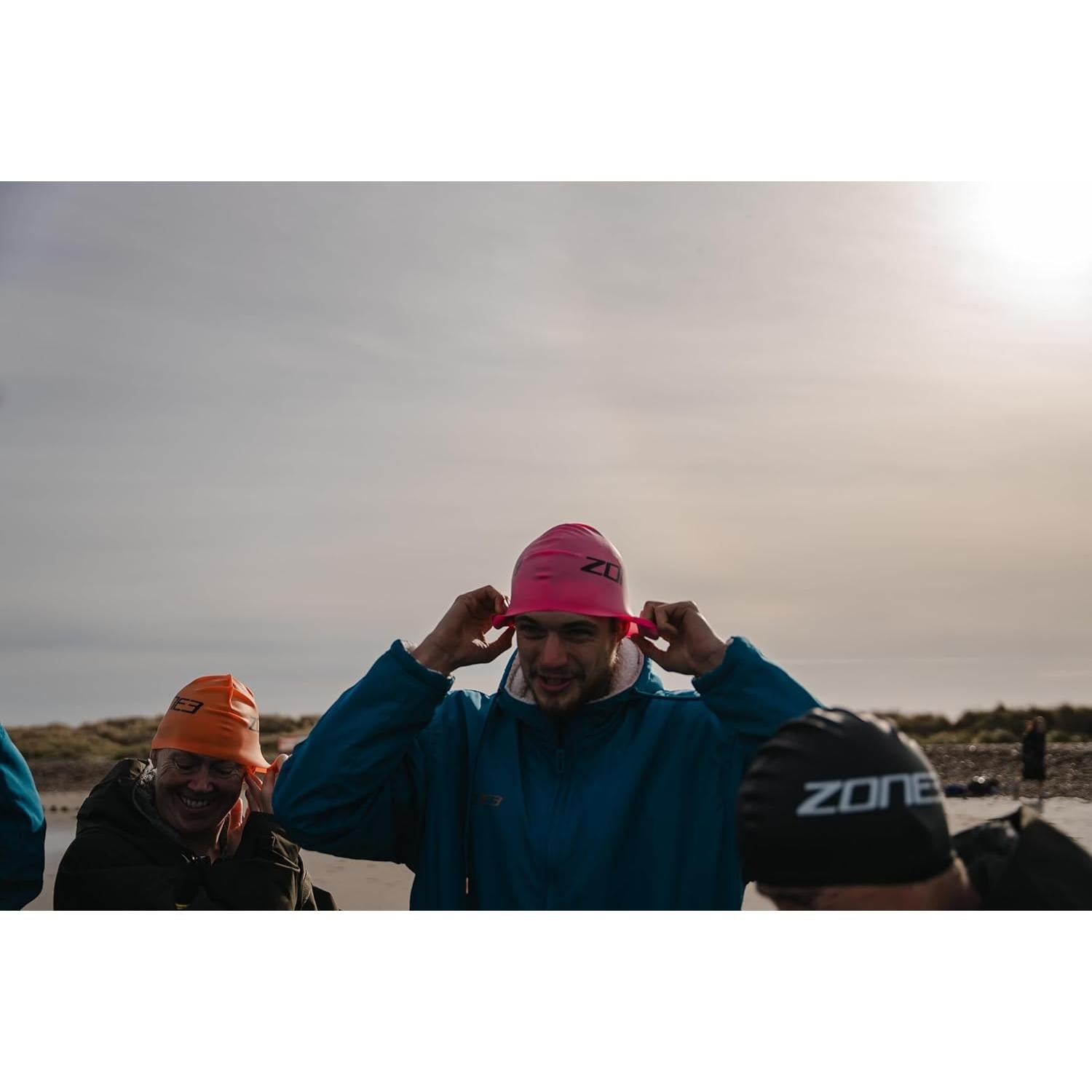 Gorro de natación de silicona ZONE3 Hi-Vis Rosa Unisex