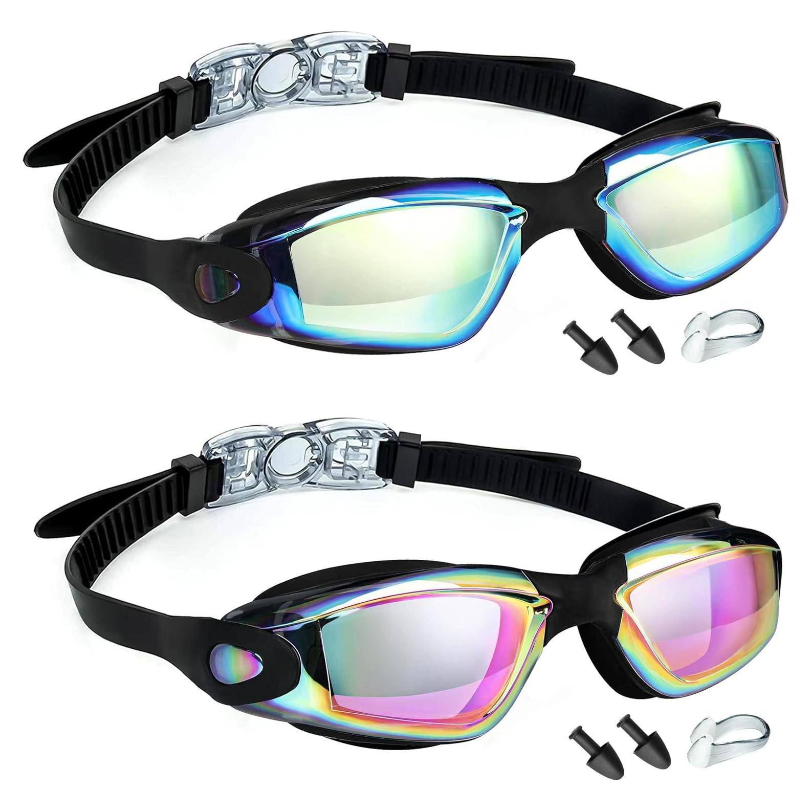 Gafas de natación anti-vaho 2 pares Unisex Aqua/Rosa
