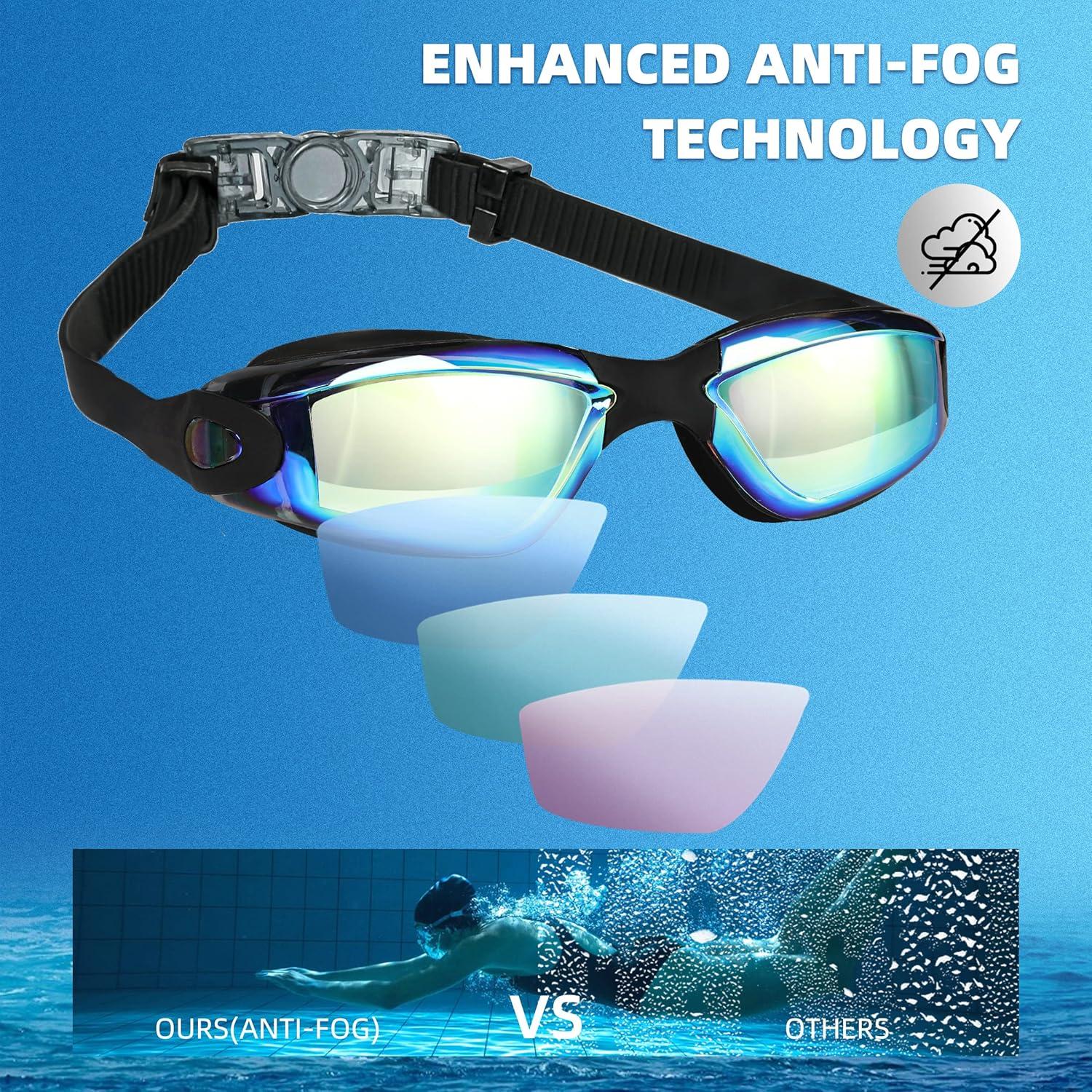 Gafas de natación anti-vaho 2 pares Unisex Aqua/Rosa