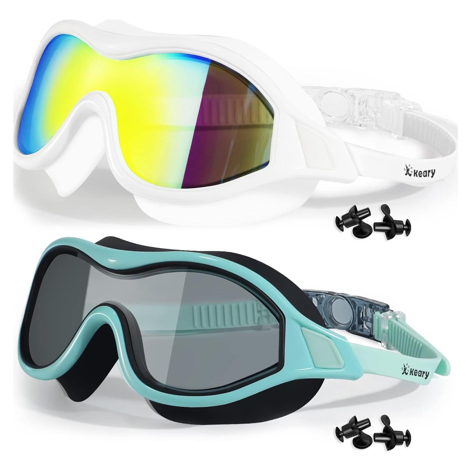 Gafas de Natación Keary 2 Pack Adultos Jóvenes UV Antiempañante