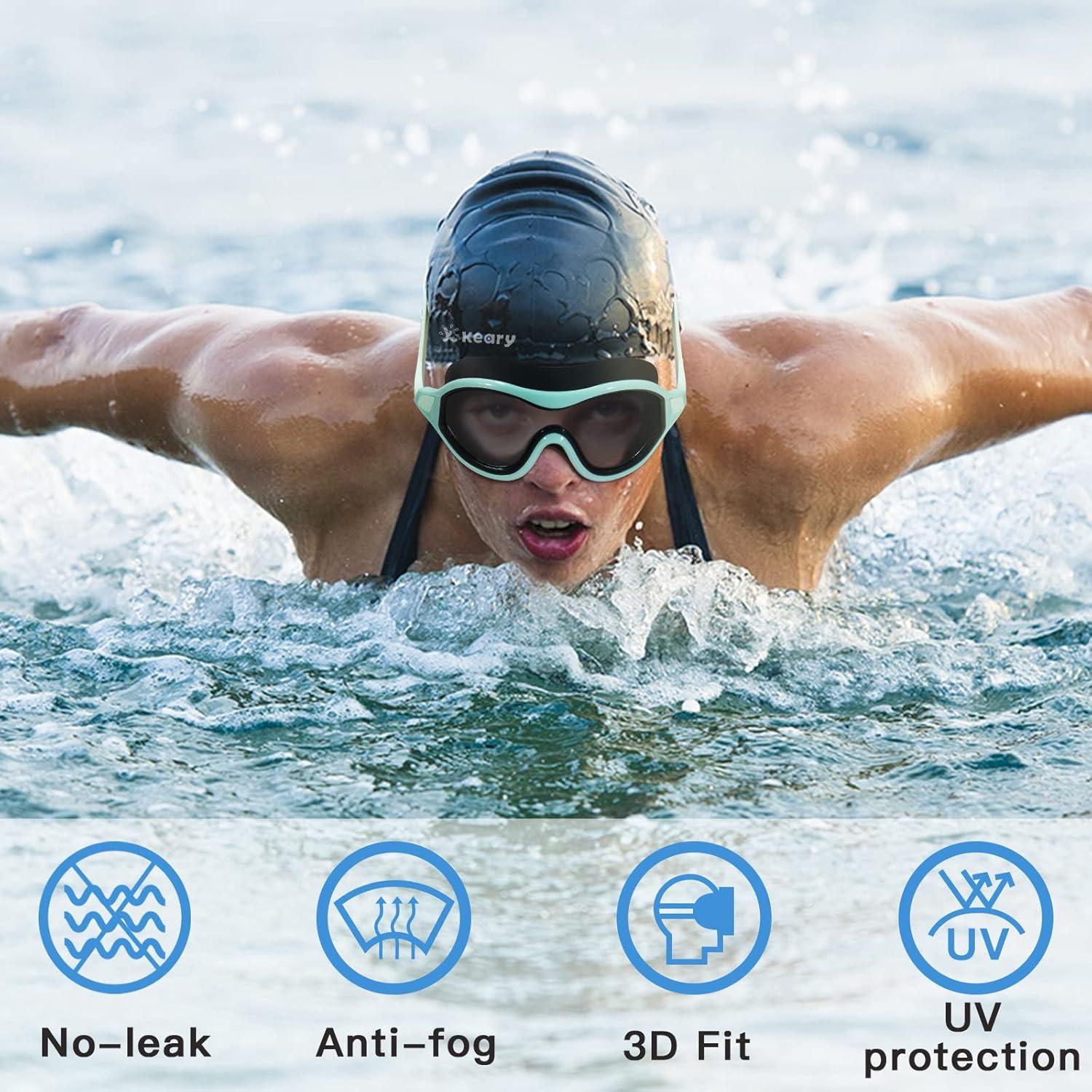 Gafas de Natación Keary 2 Pack Adultos Jóvenes UV Antiempañante