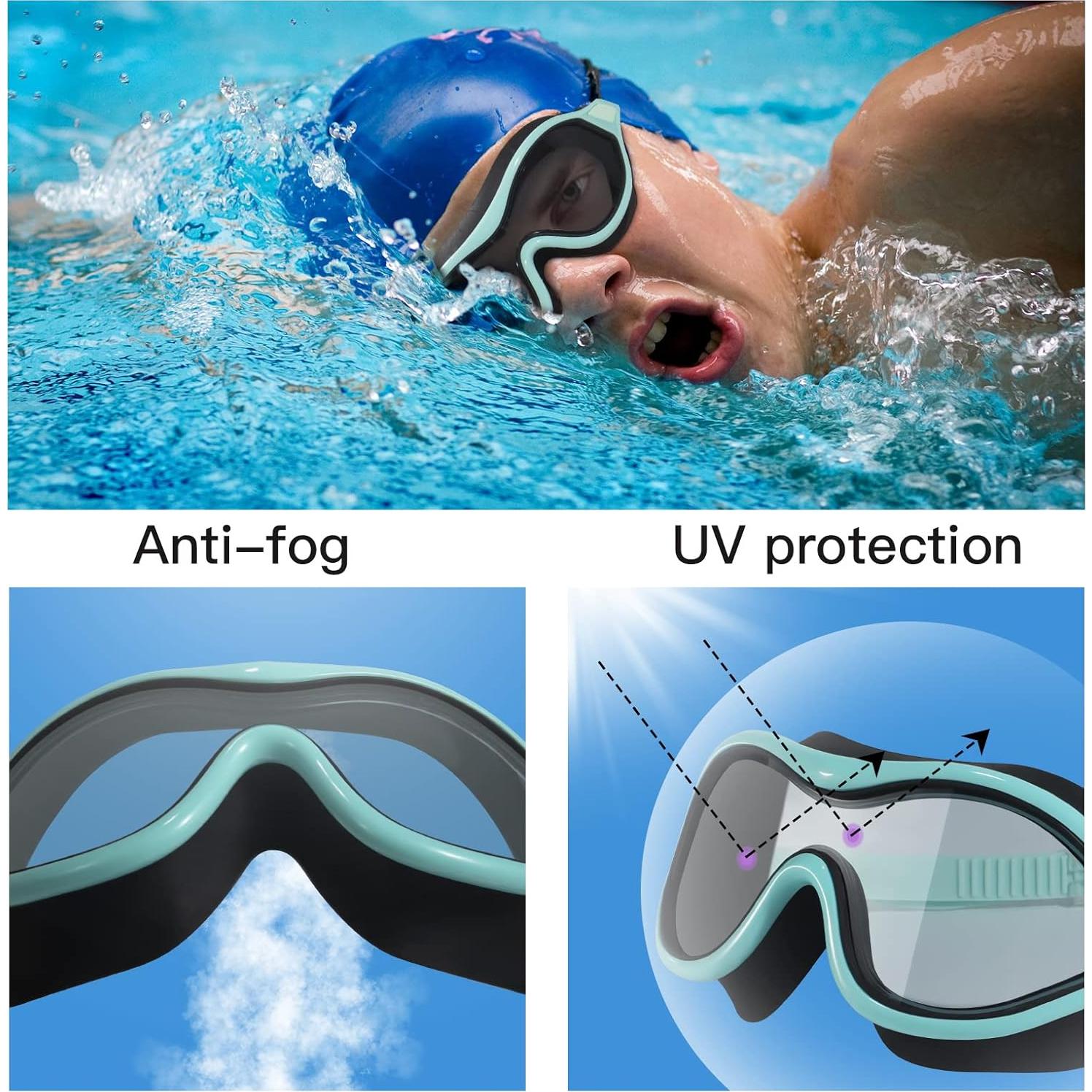Gafas de Natación Keary 2 Pack Adultos Jóvenes UV Antiempañante