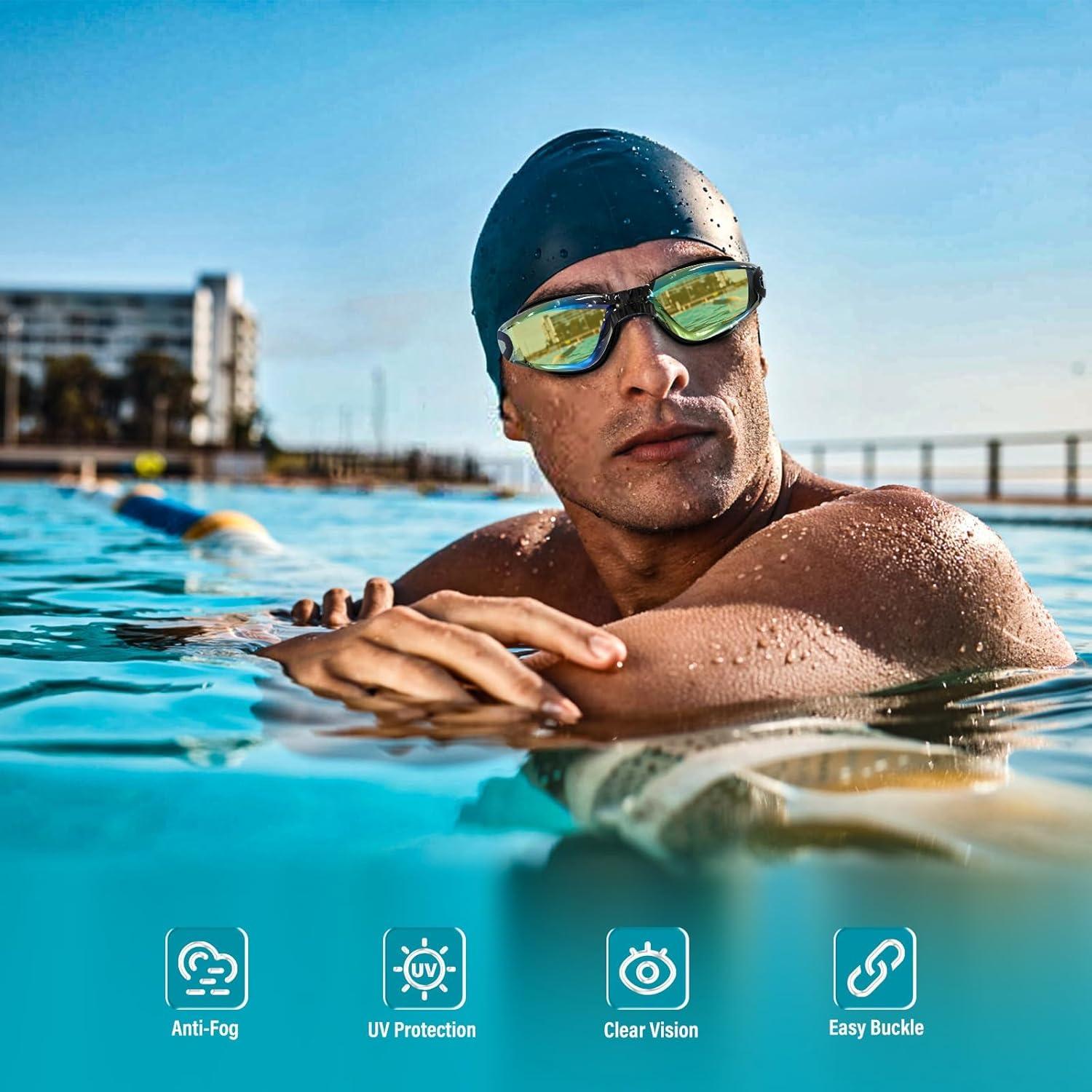 Paquete de 2 Gafas de Natación JugWoy con Lentes Polarizados UV