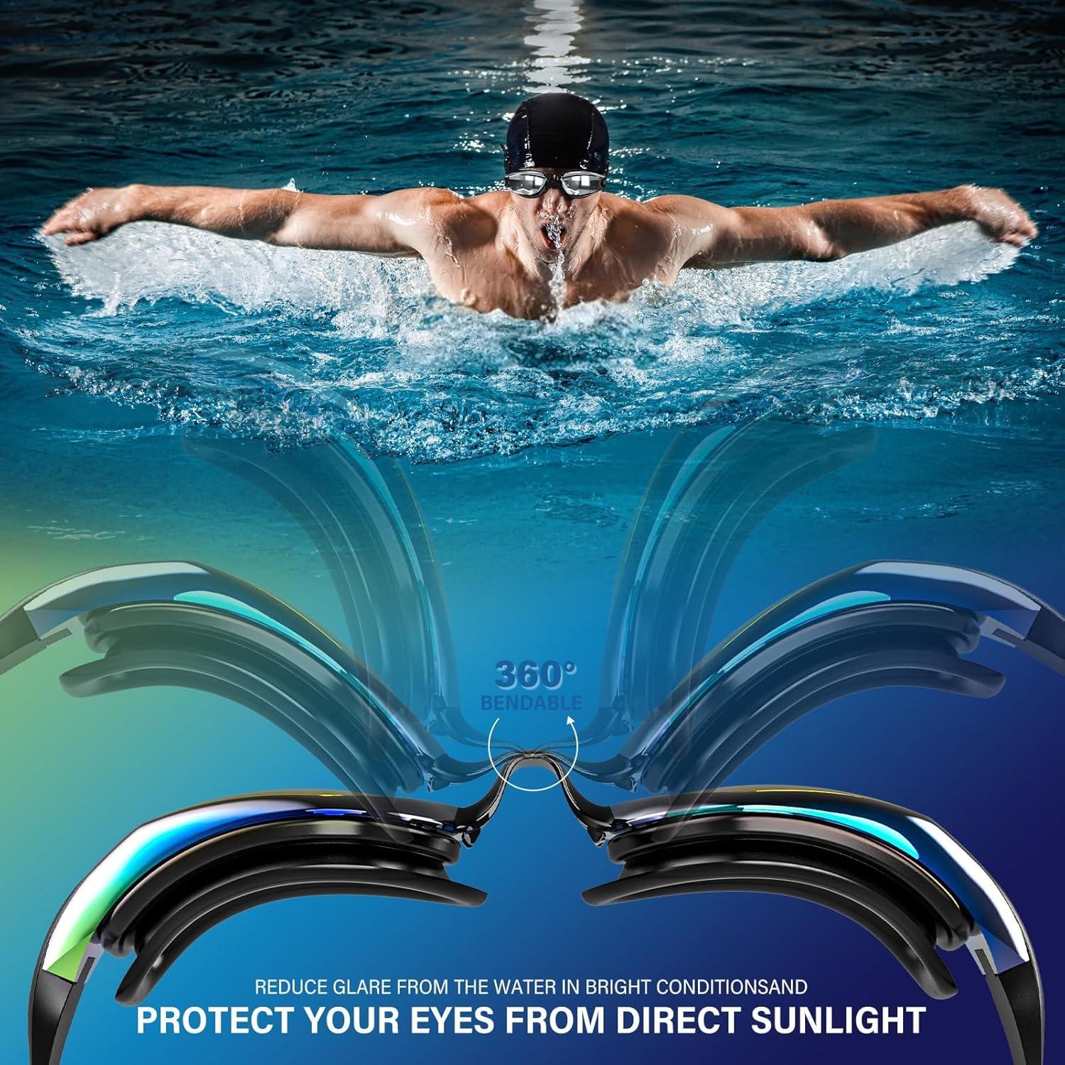 Paquete de 2 Gafas de Natación JugWoy con Lentes Polarizados UV