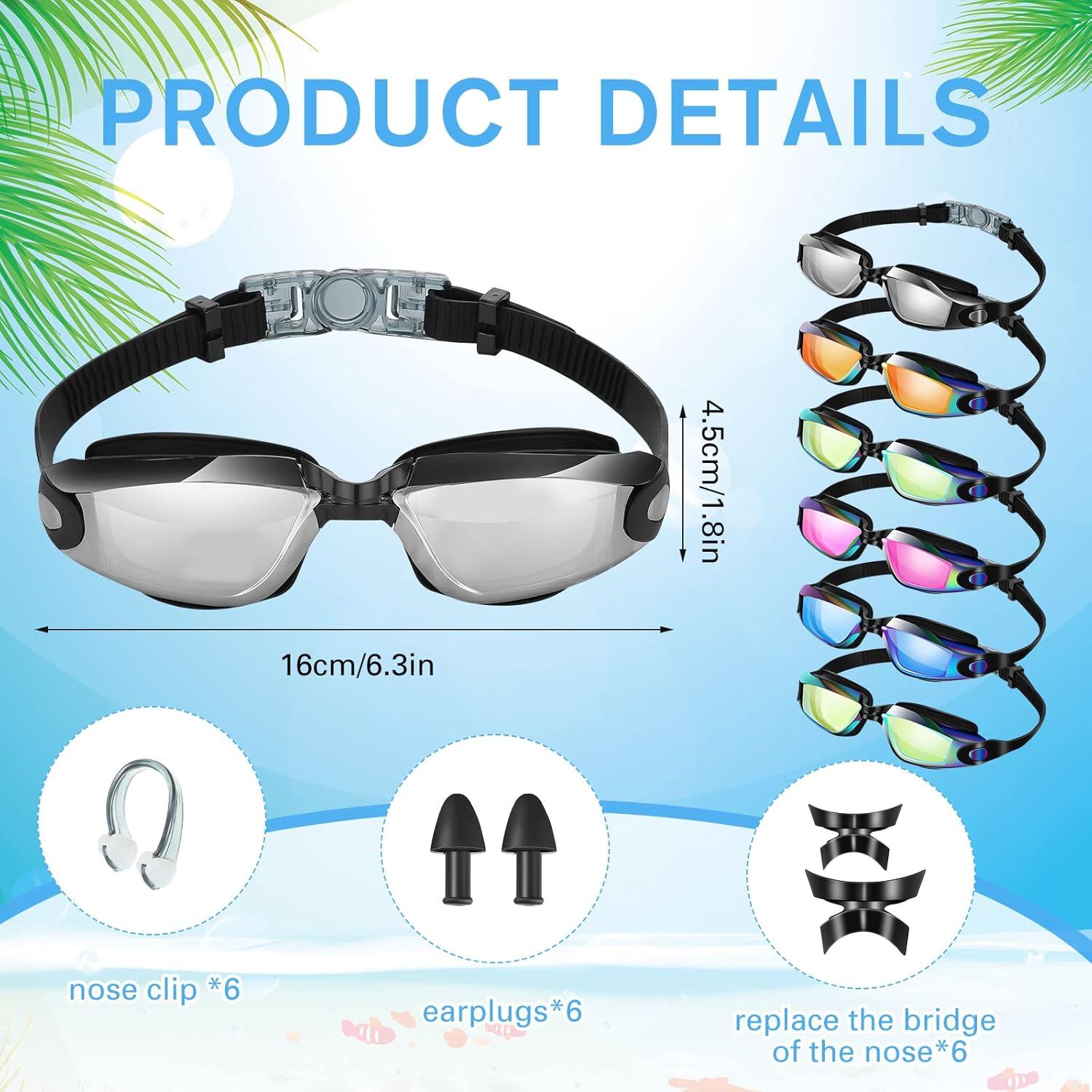 Gafas de Natación Fabbay 6 Pack Adultos Antiempañantes