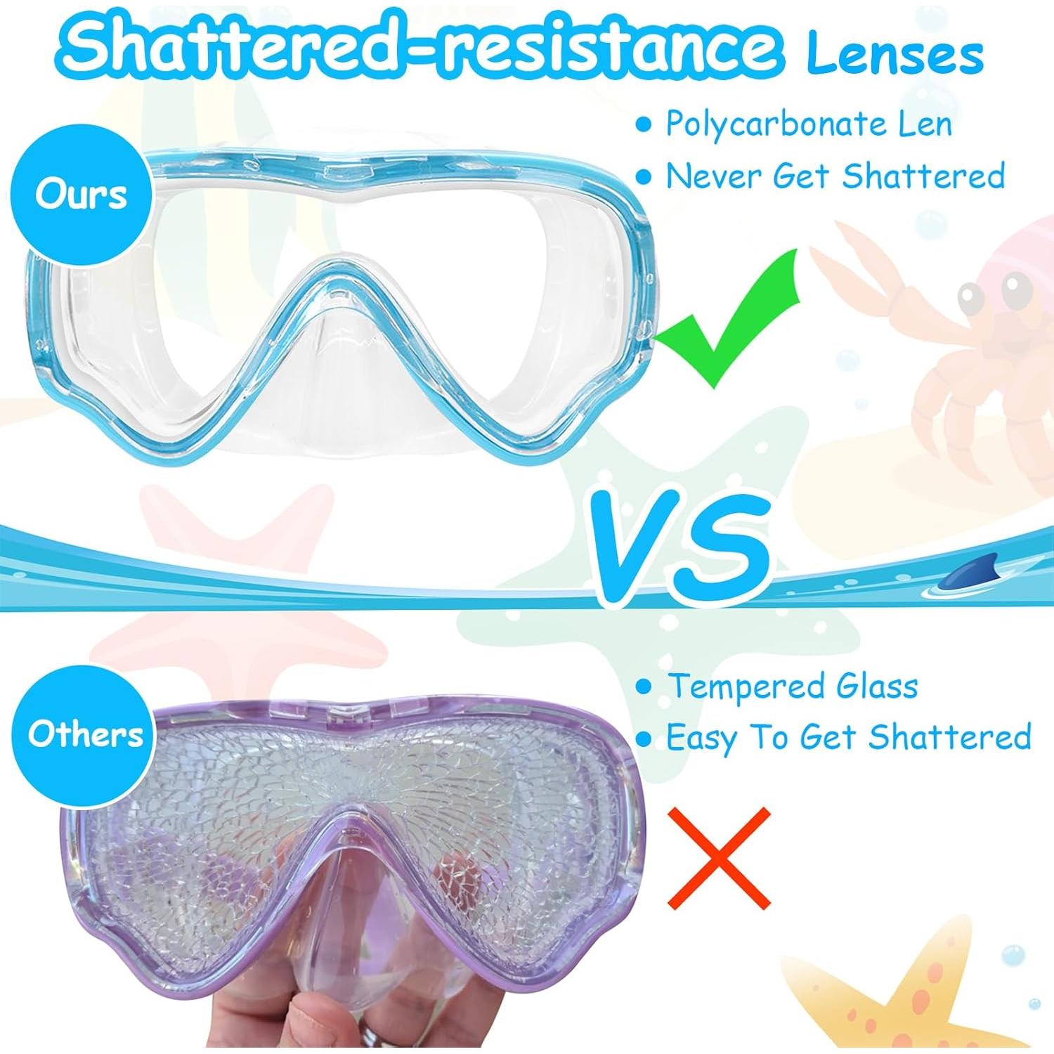 Gafas de natación Vvinca Kids con correa elástica y lentes UV