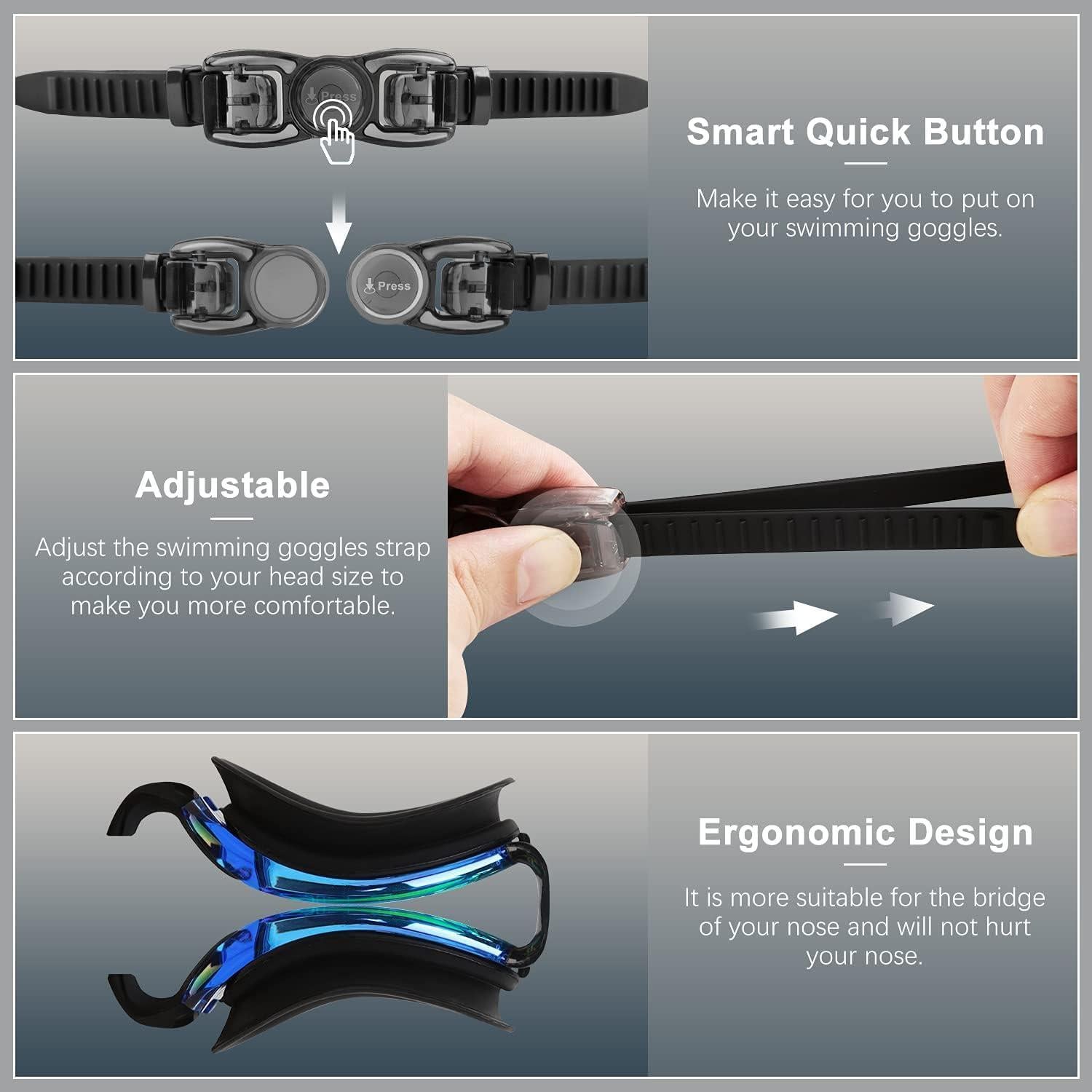 Gafas de Natación COOLOO Unisex Anti-Vaho UV 2 Paquetes