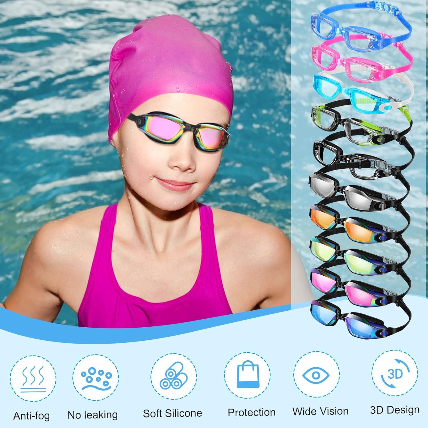Gafas de Natación Treela 10 Pcs Antivaho Silicona Ajustables