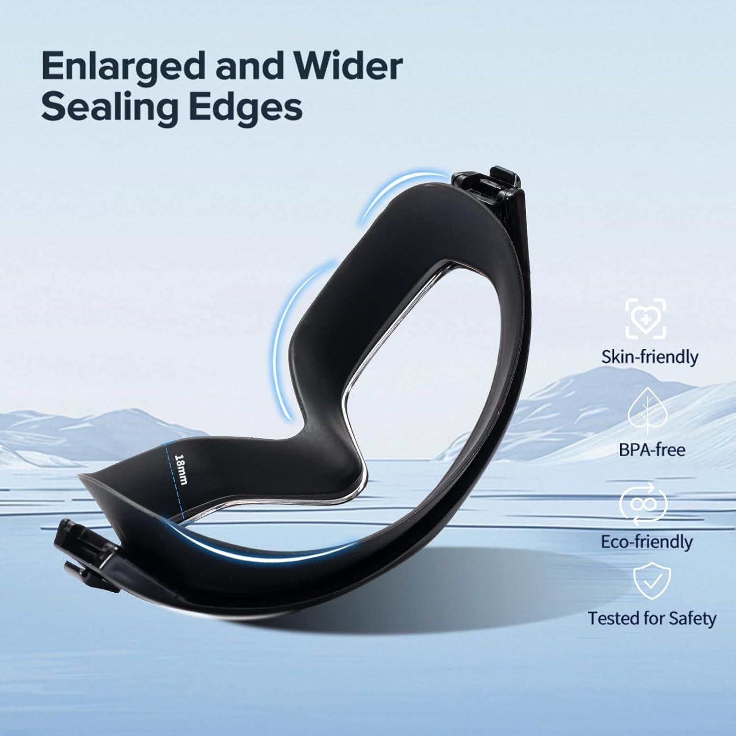 Gafas de natación Seasprint negras con protección UV y antiempañante