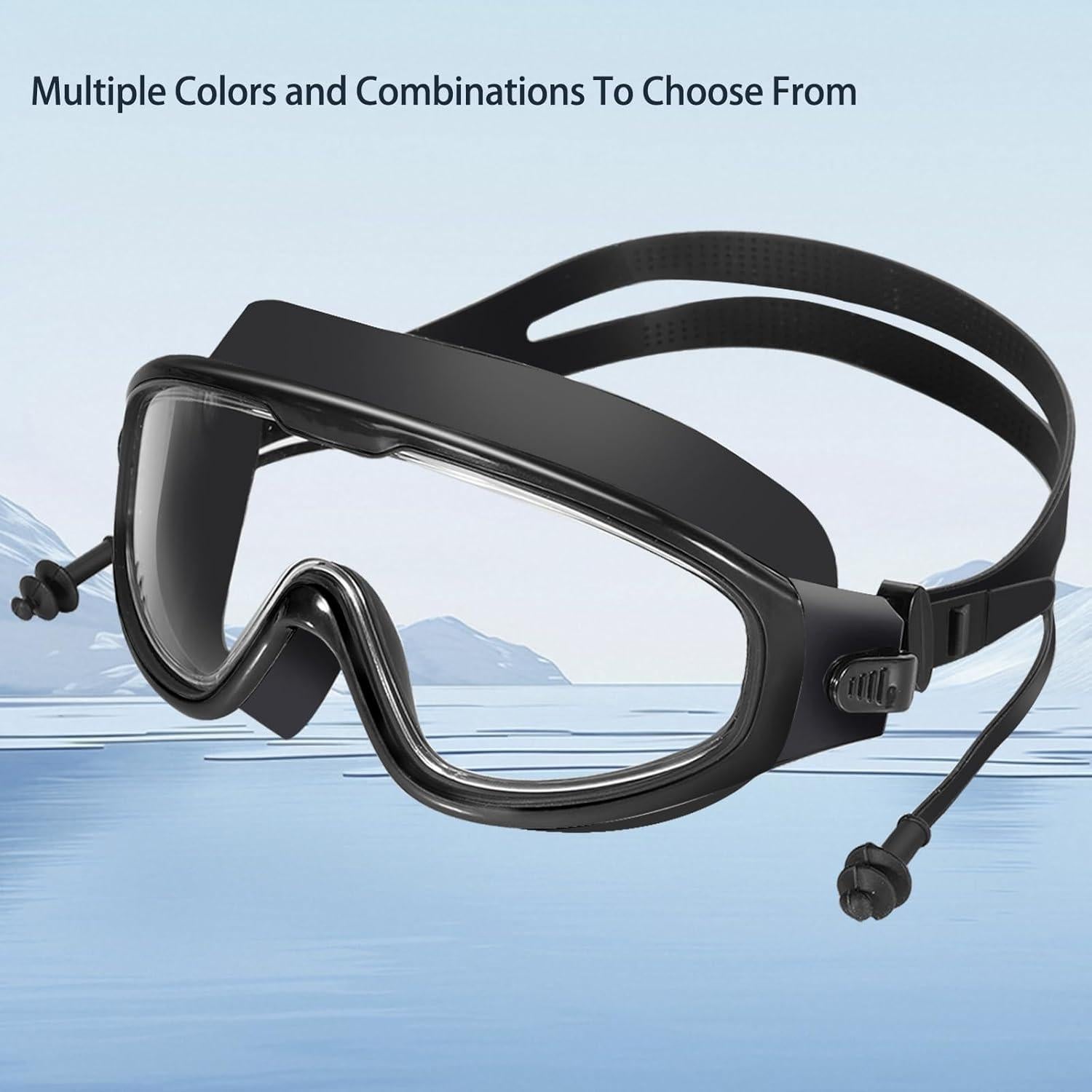 Gafas de natación Seasprint negras con protección UV y antiempañante