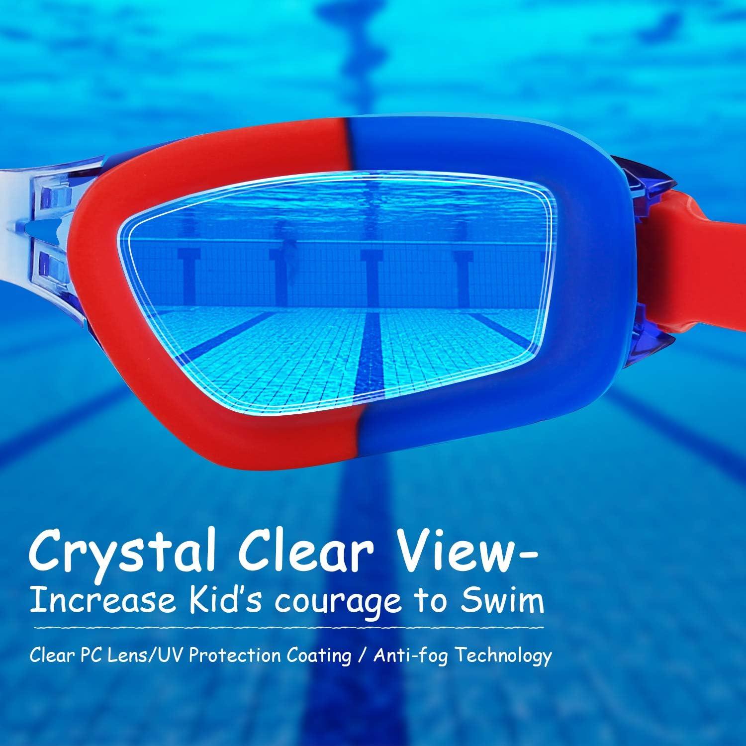 Gafas de natación COOLOO para niños, 2 paquetes, anti-vapor