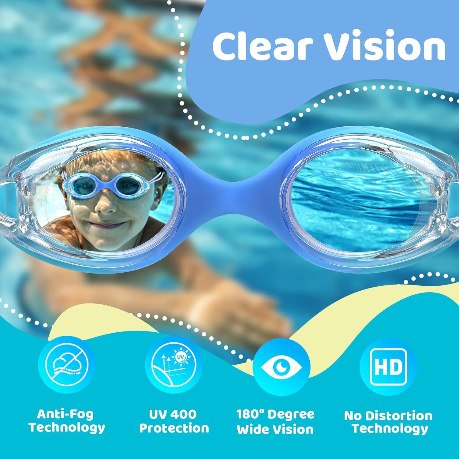 Gafas de natación Vvinca Kids con correa elástica y antiempañante