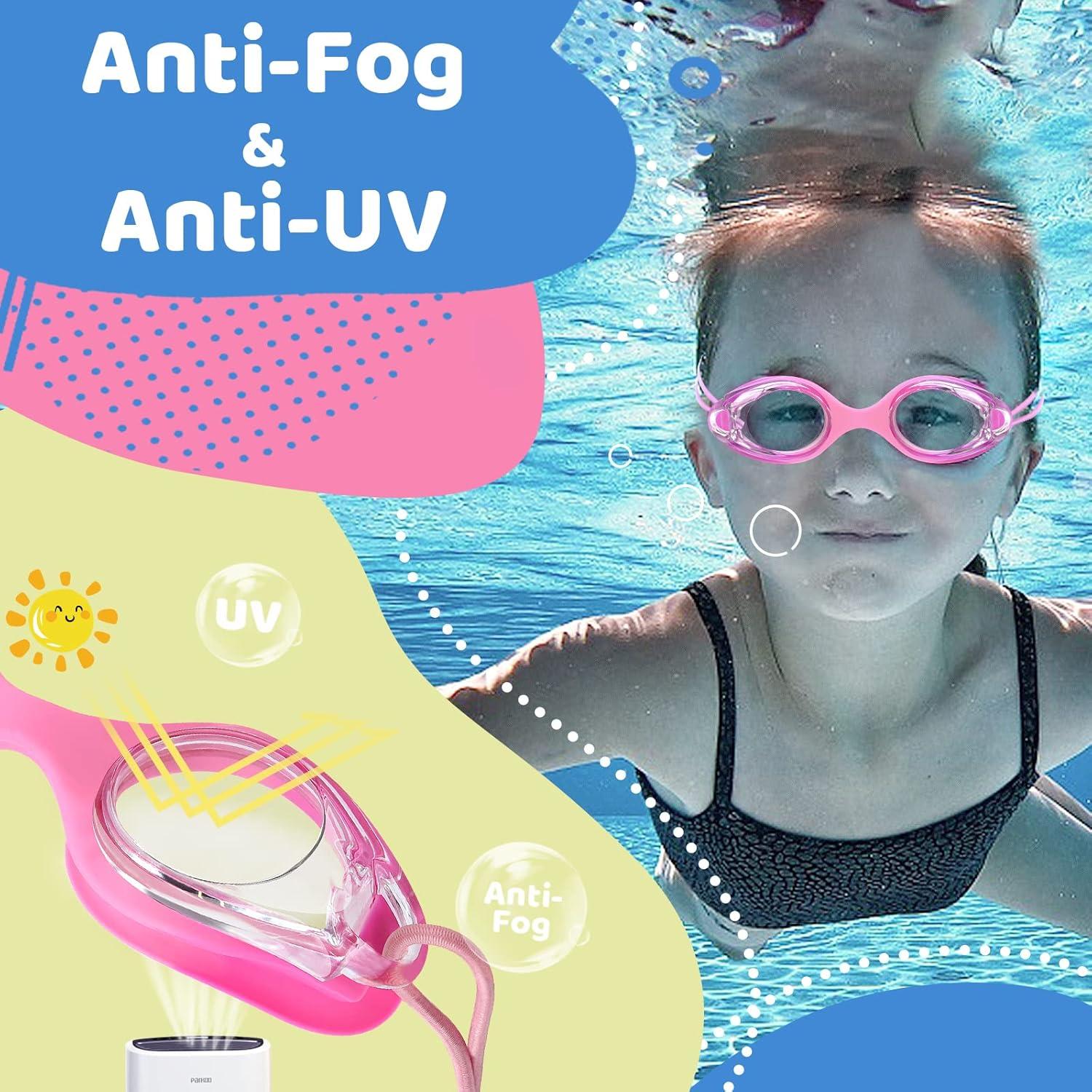 Gafas de natación Vvinca Kids con correa elástica y antiempañante