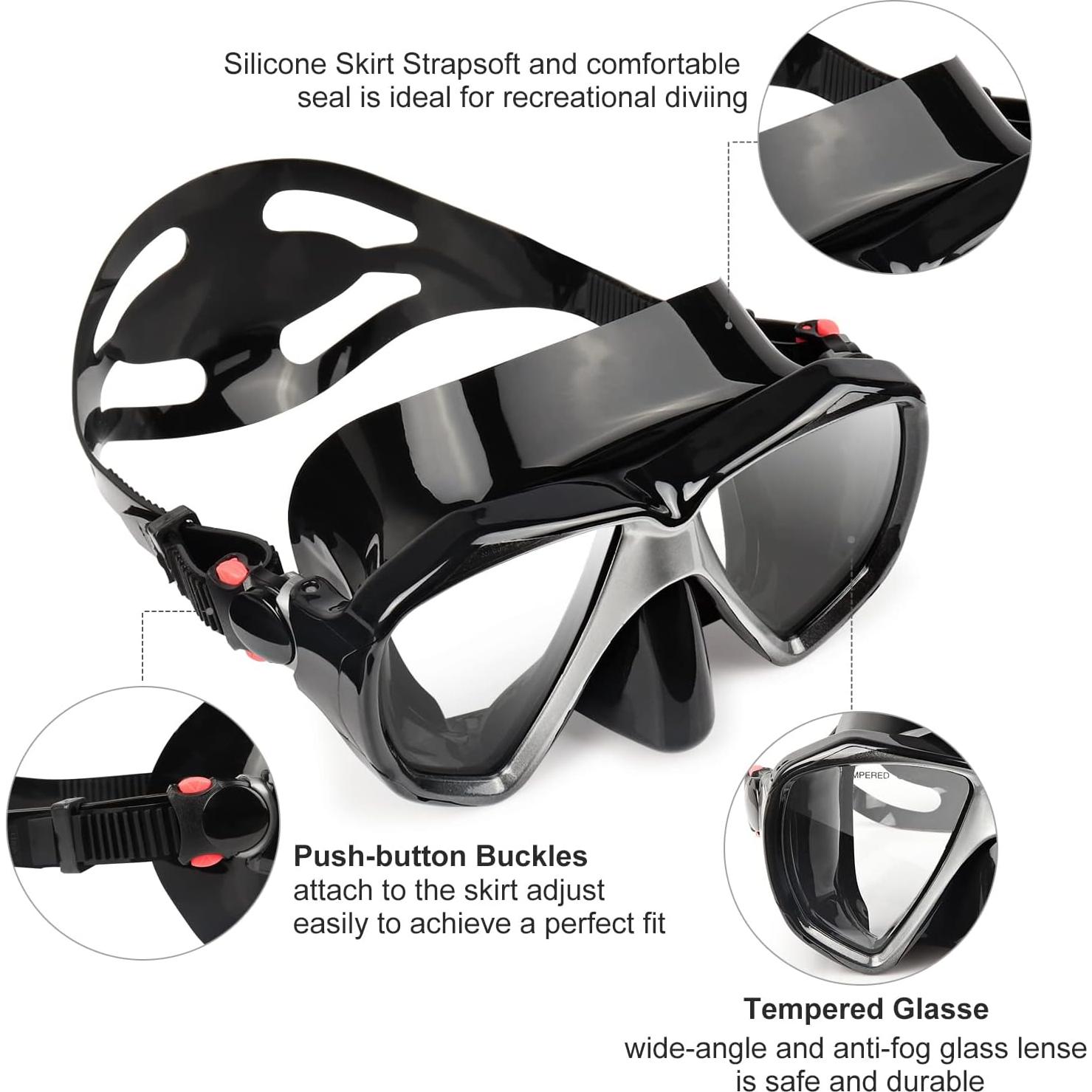 Máscara de Buceo EXP VISION EX-2700 Antivaho 180° para Adultos