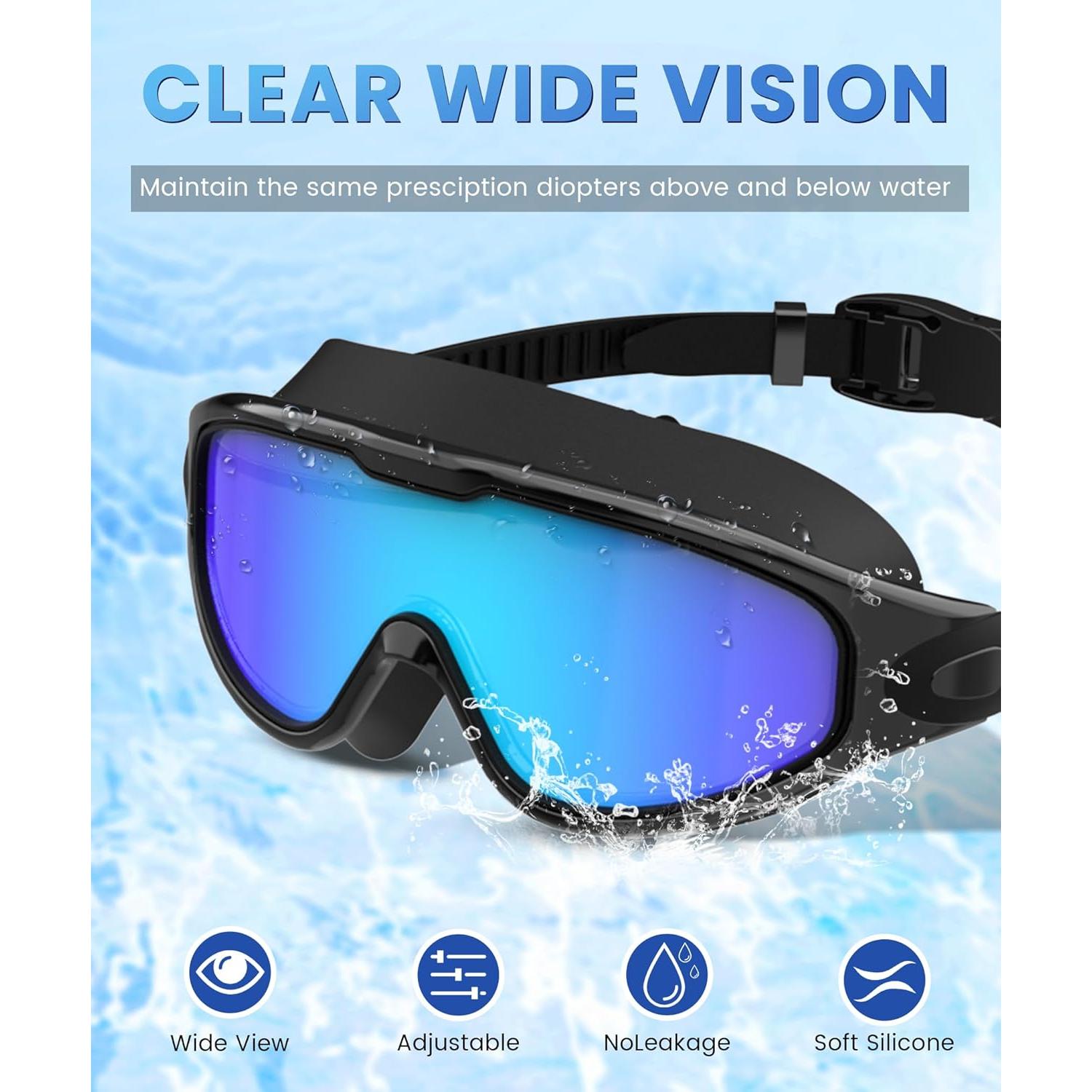 Gafas de Natación UV400 Adultos - Antiempañante y Sin Fugas