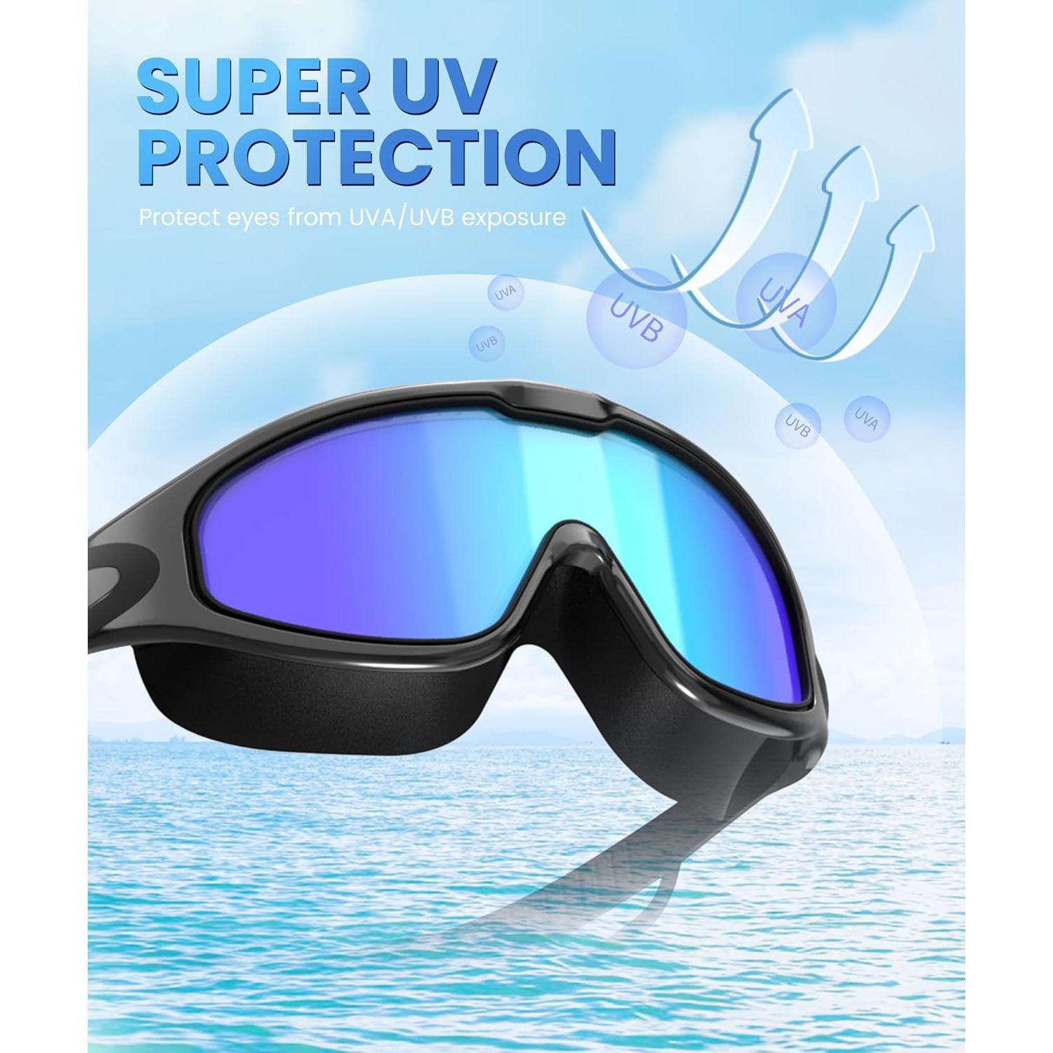 Gafas de Natación UV400 Adultos - Antiempañante y Sin Fugas