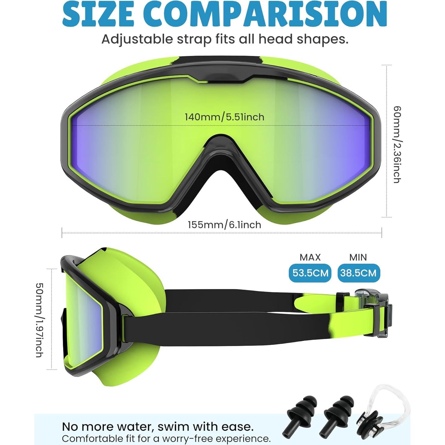 Gafas de natación NSSIW para niños 6-14 años, 3 paquetes