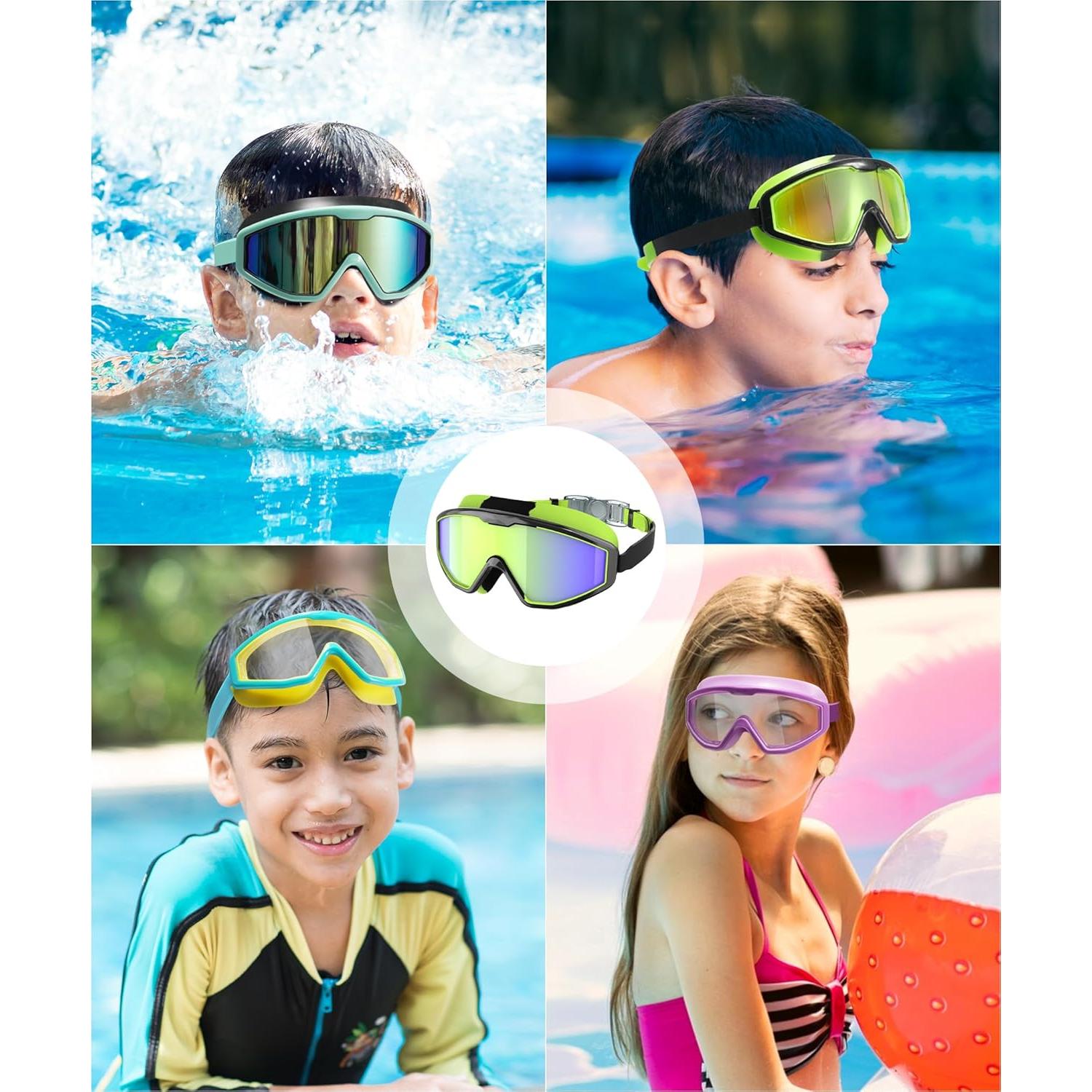 Gafas de natación NSSIW para niños 6-14 años, 3 paquetes