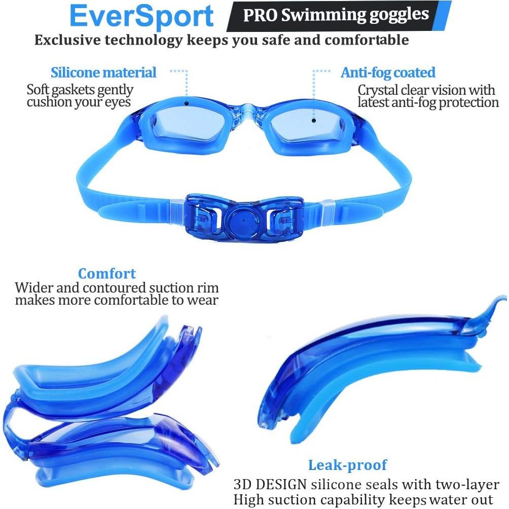 Gafas de Natación EverSport Anti Niebla UV para Niños