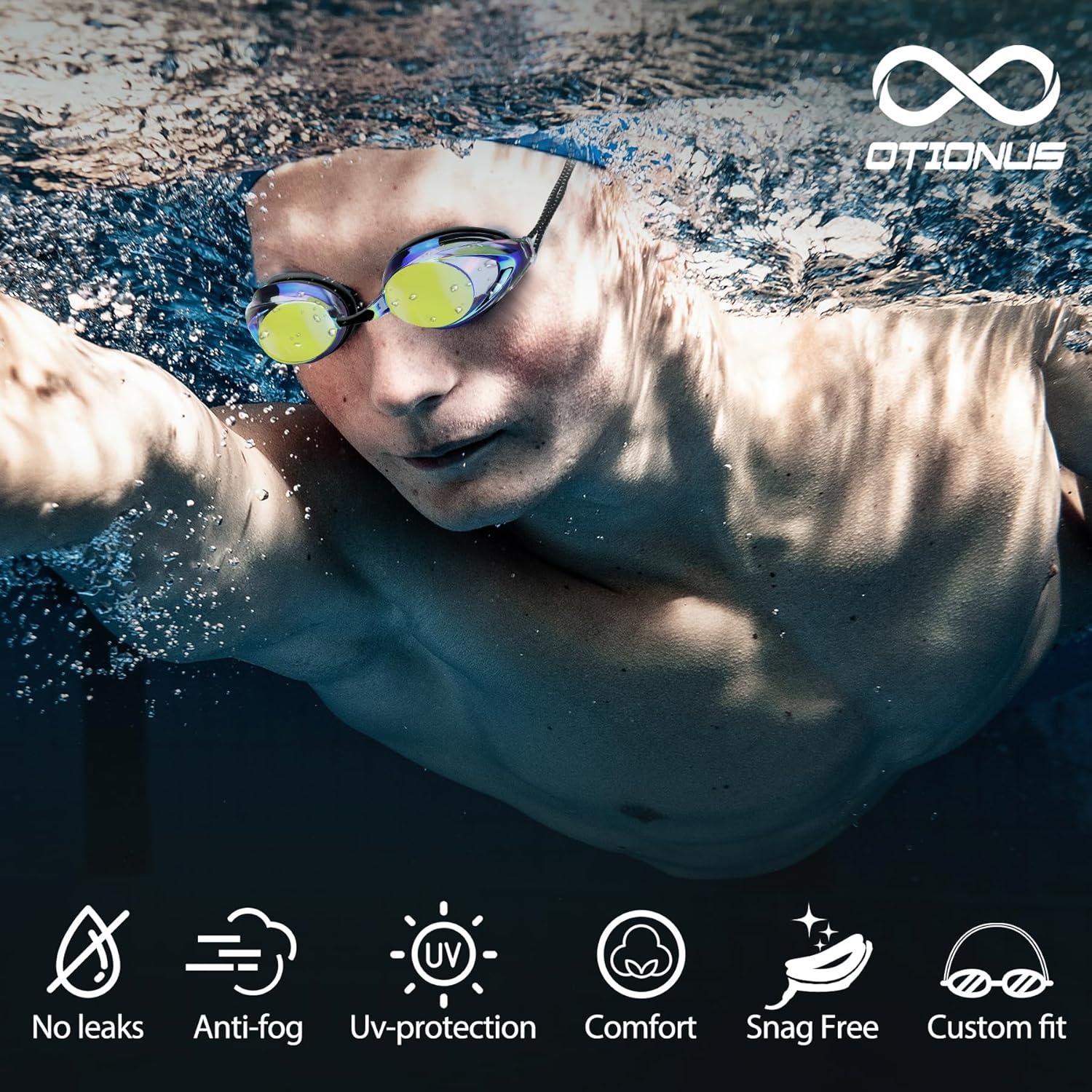 Gafas de natación Otionus unisex con correa elástica y lentes UV