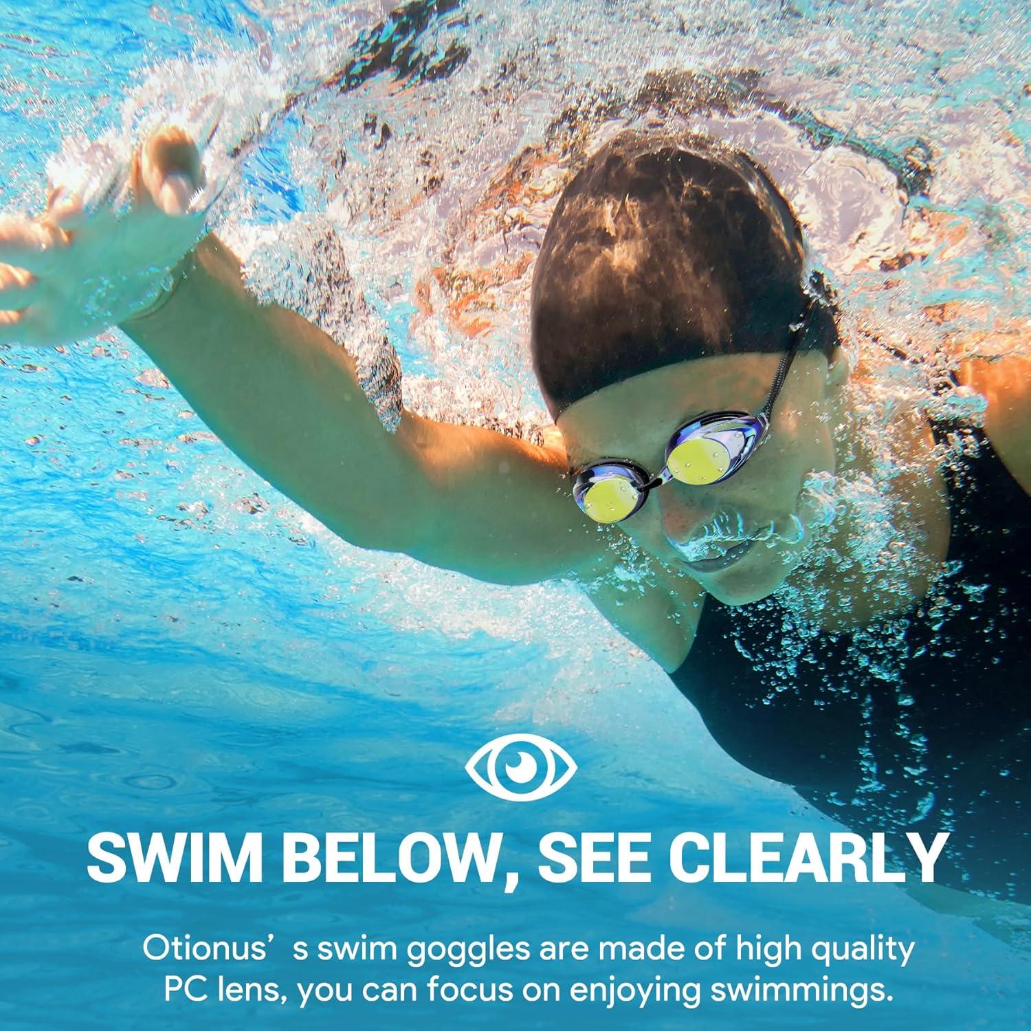 Gafas de natación Otionus unisex con correa elástica y lentes UV