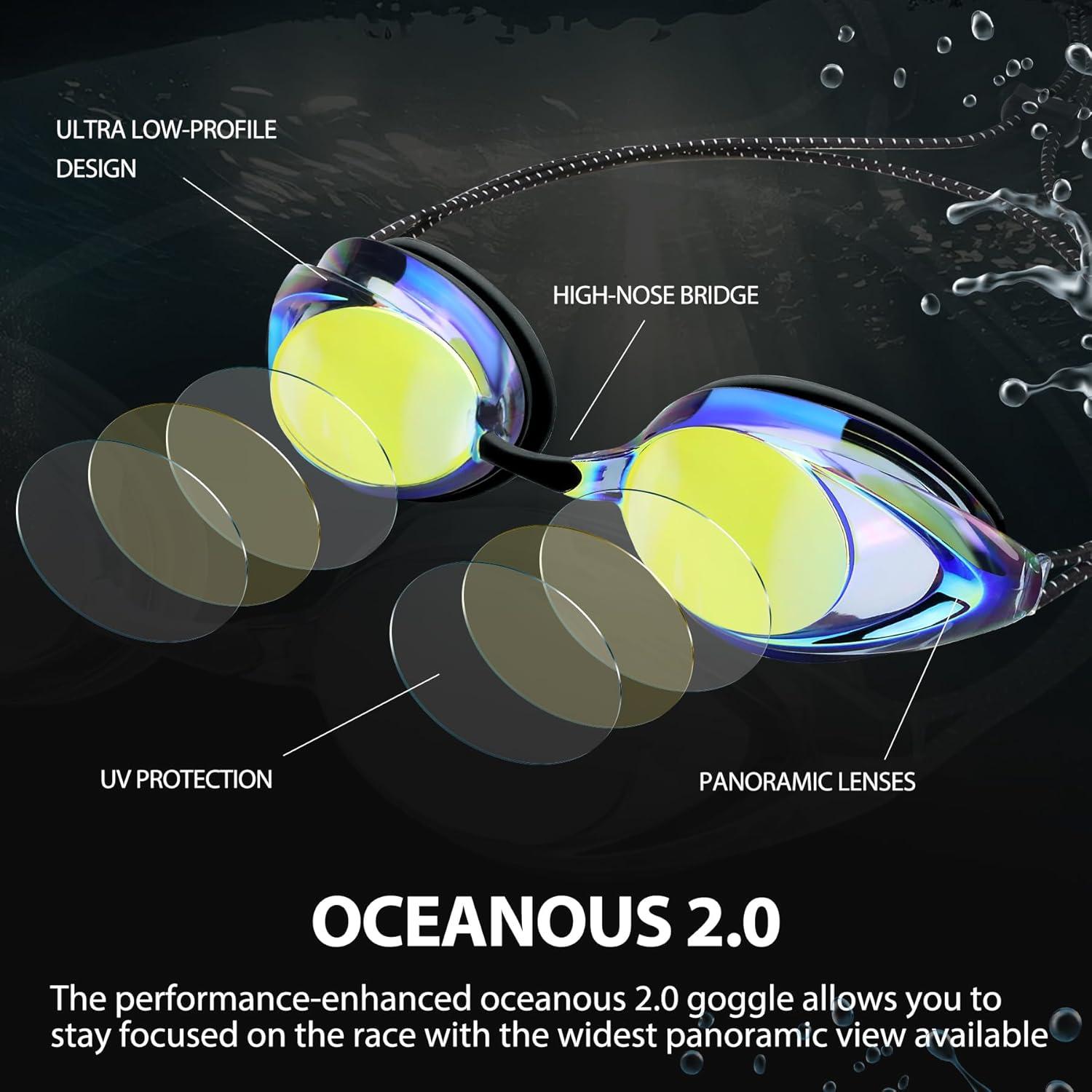 Gafas de natación Otionus unisex con correa elástica y lentes UV