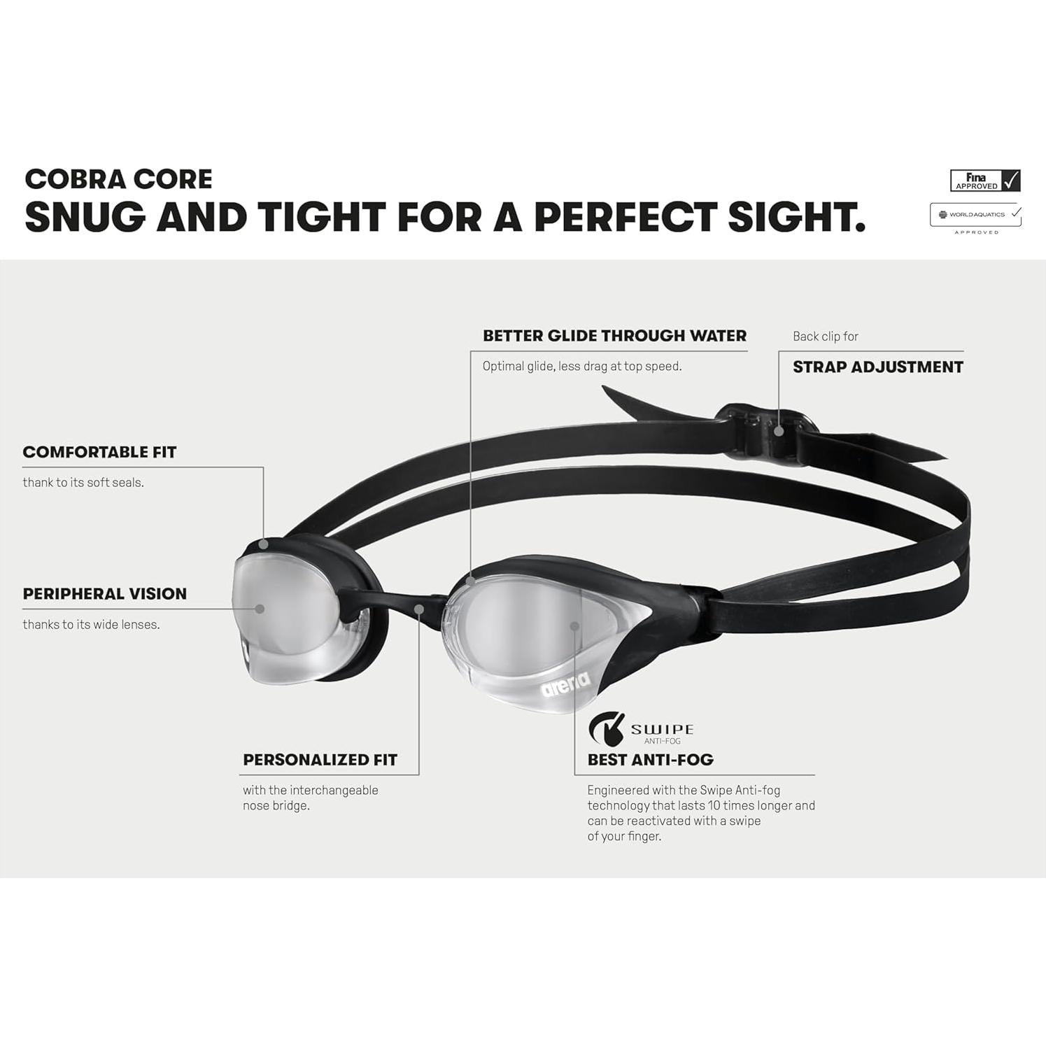 Gafas de Natación Arena Cobra Core Swipe Espejadas Unisex