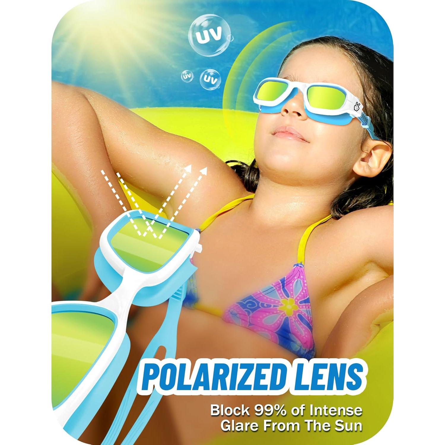 Gafas de natación Vvinca Kids, protección UV, ajuste cómodo