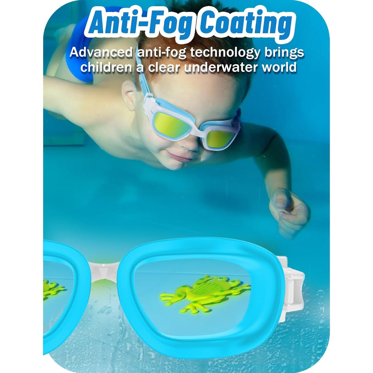 Gafas de natación Vvinca Kids, protección UV, ajuste cómodo