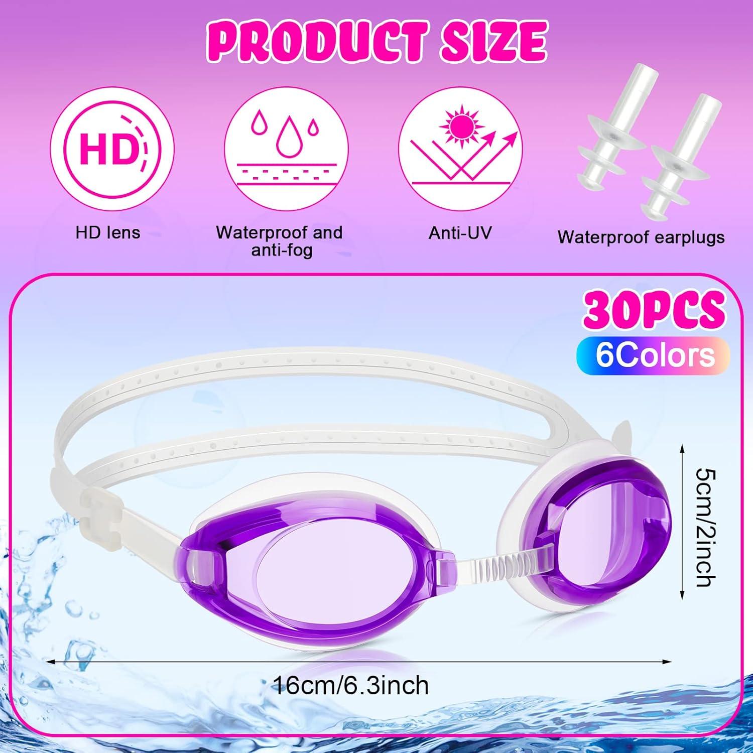 Paquete 40 Gafas de Natación Macarrie para Niños 5-14 Años