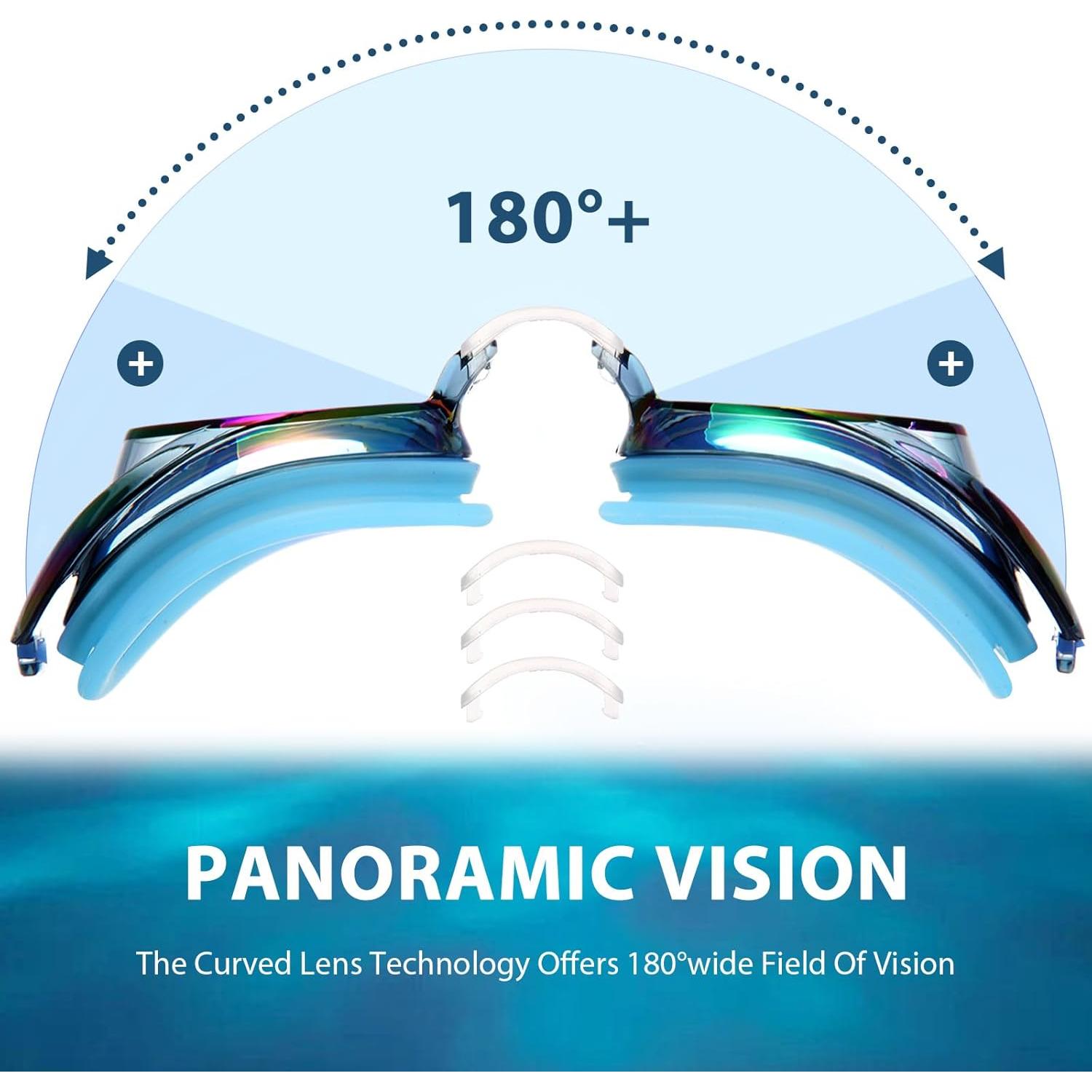 Gafas de Natación Landhoow 3 Pcs Adultos Anti UV Niebla