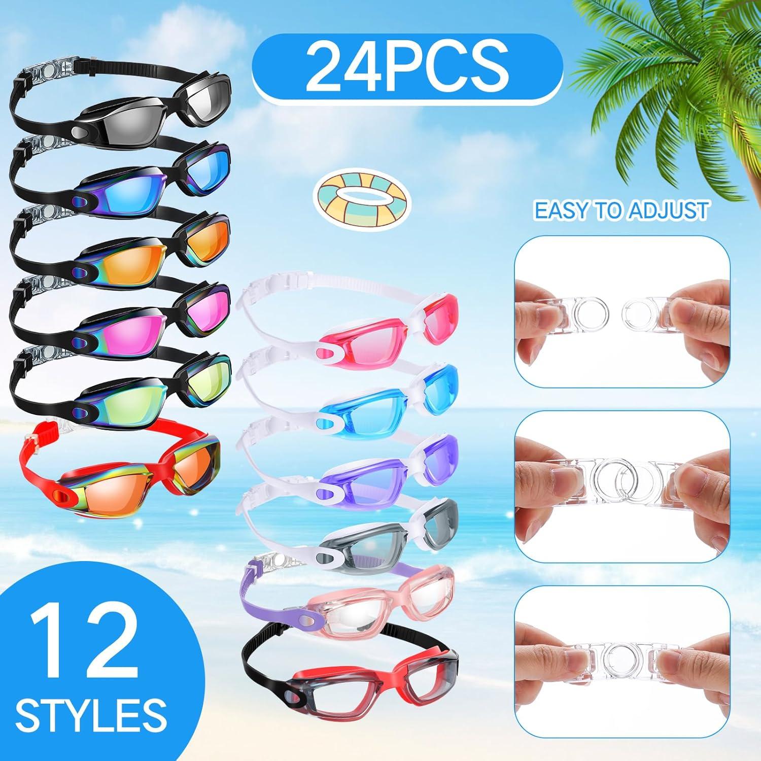 Paquete de 24 Gafas de Natación Konohan Antivaho Silicona