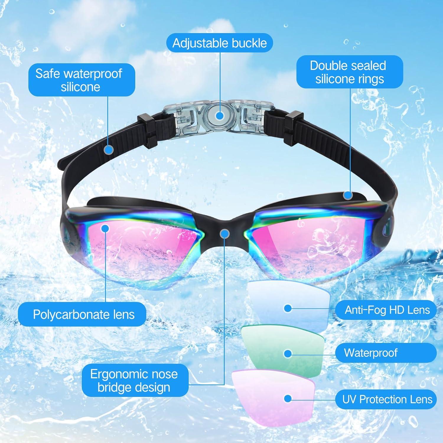Paquete de 24 Gafas de Natación Konohan Antivaho Silicona