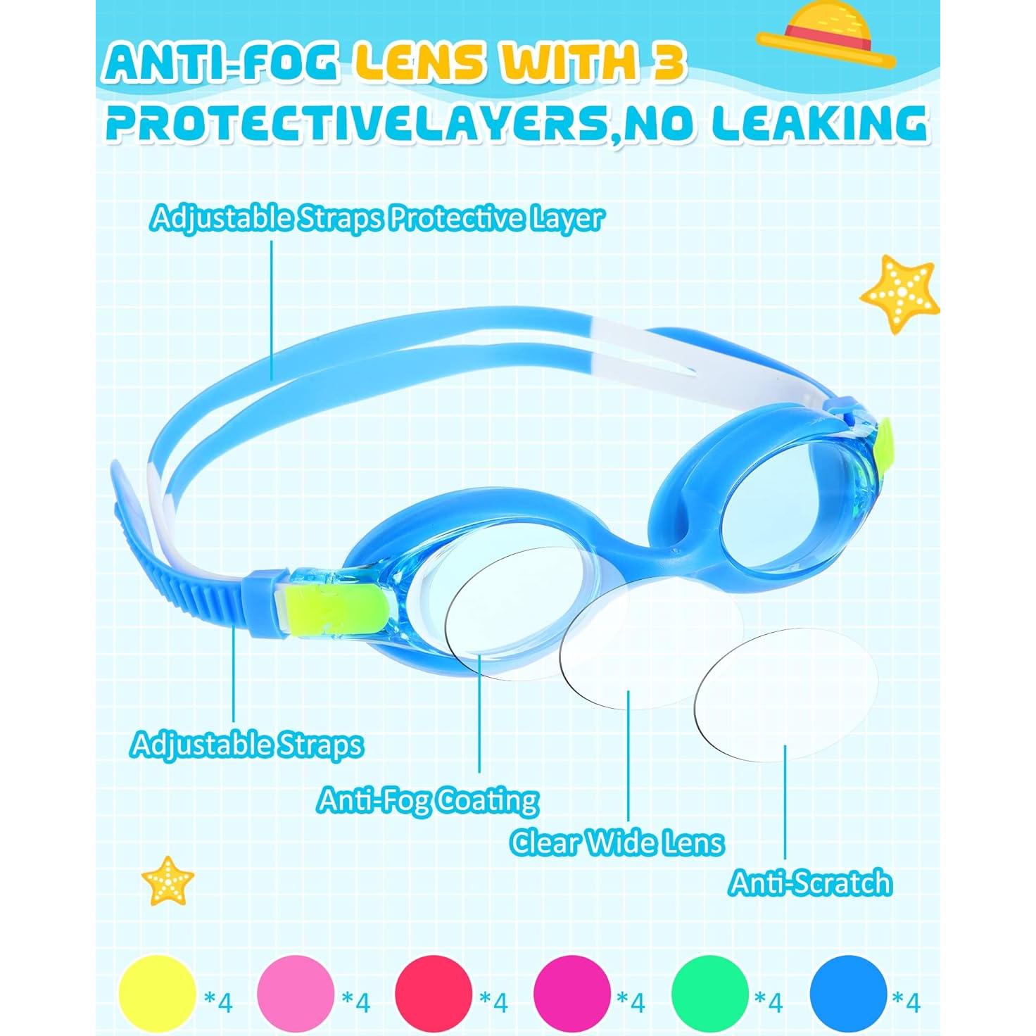 Gafas de Natación Hoteam para Niños 24 Pares Anti-Vaho