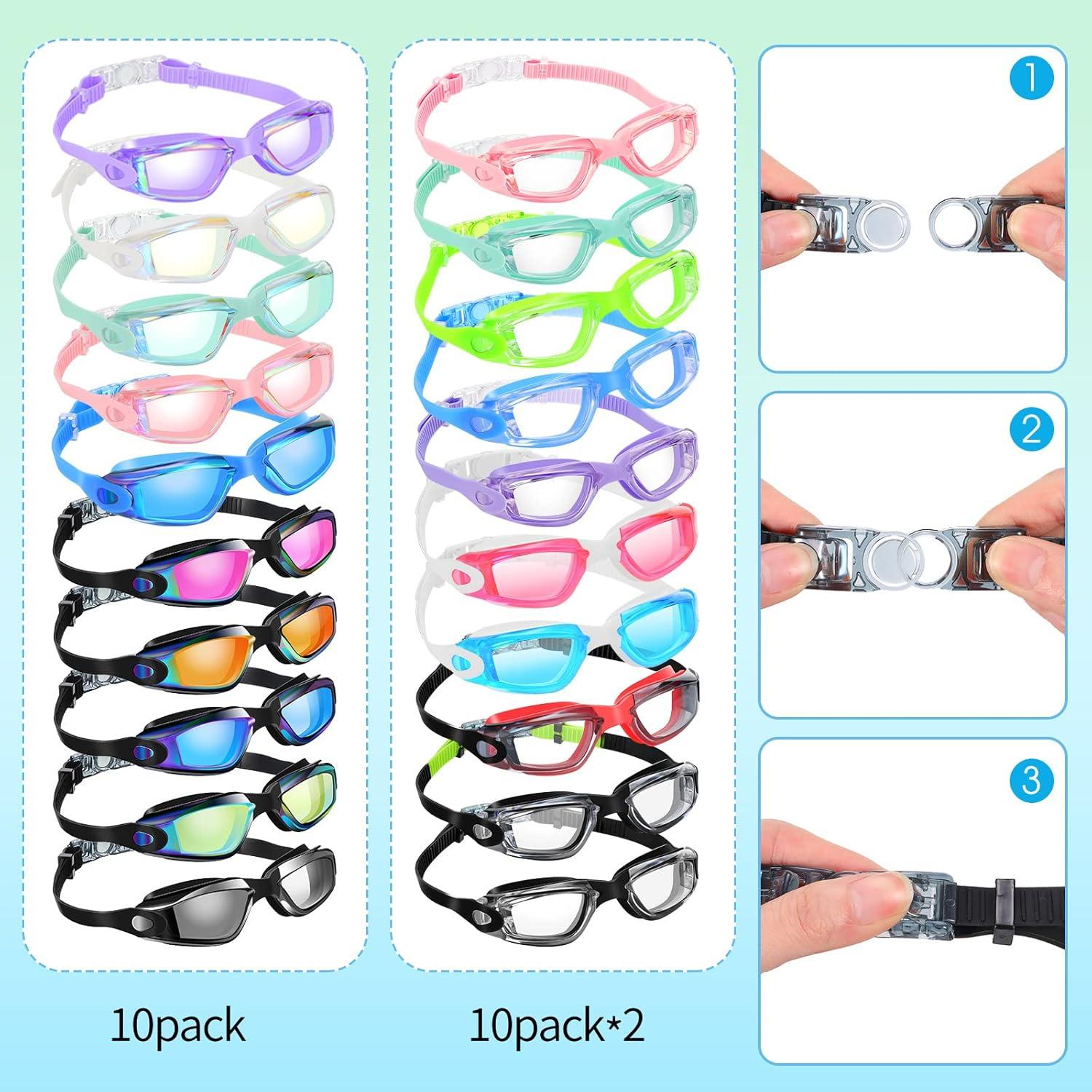 Gafas de natación Yexiya 30 pares con protección UV y antiempañante