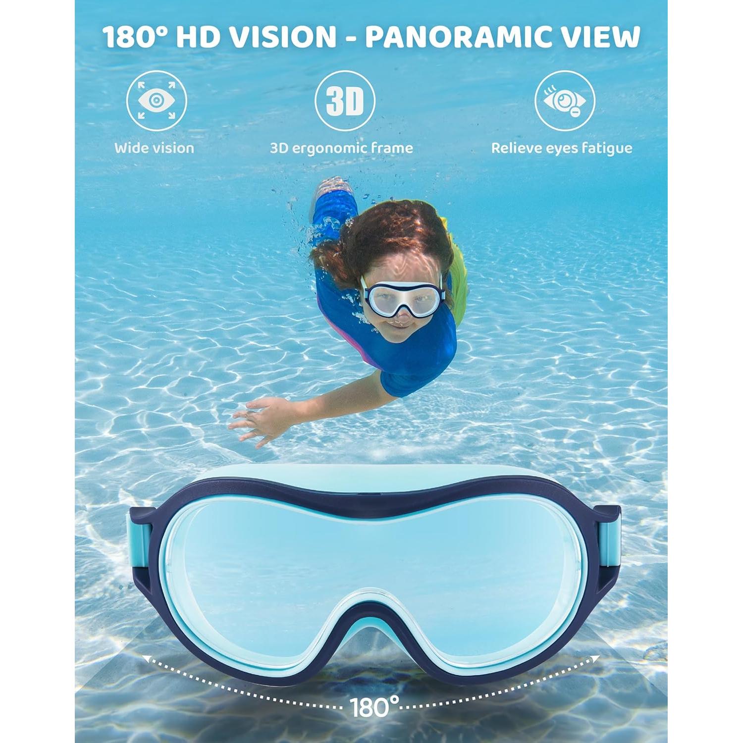 Gafas de Natación Aegend para Niños 3-15 Años Antivaho UV